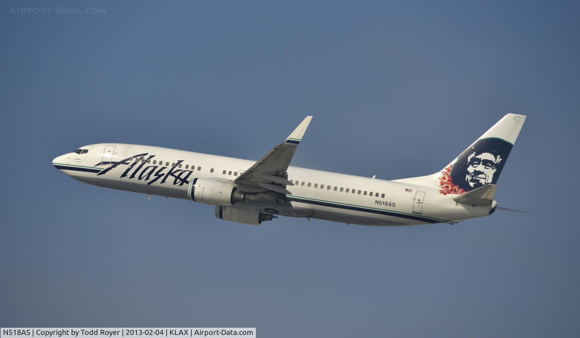 N518AS, 2008 Boeing 737-890 C/N 35693, Departing LAX