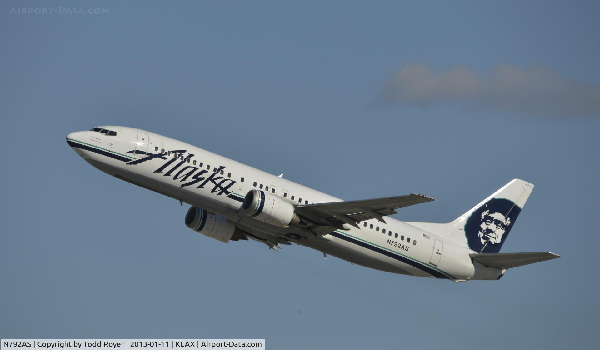 N792AS, 1997 Boeing 737-490 C/N 28887, Departing LAX