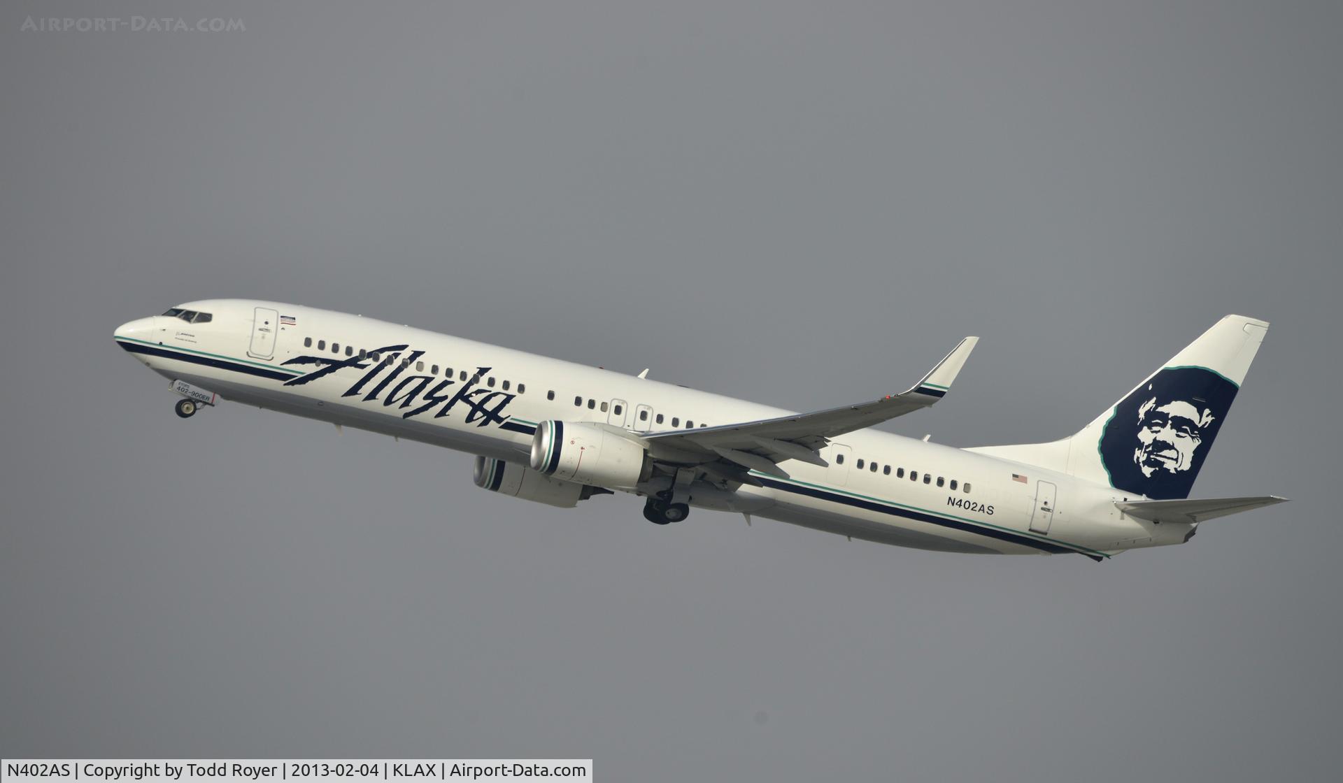 N402AS, 2012 Boeing 737-990/ER C/N 41189, Departing LAX