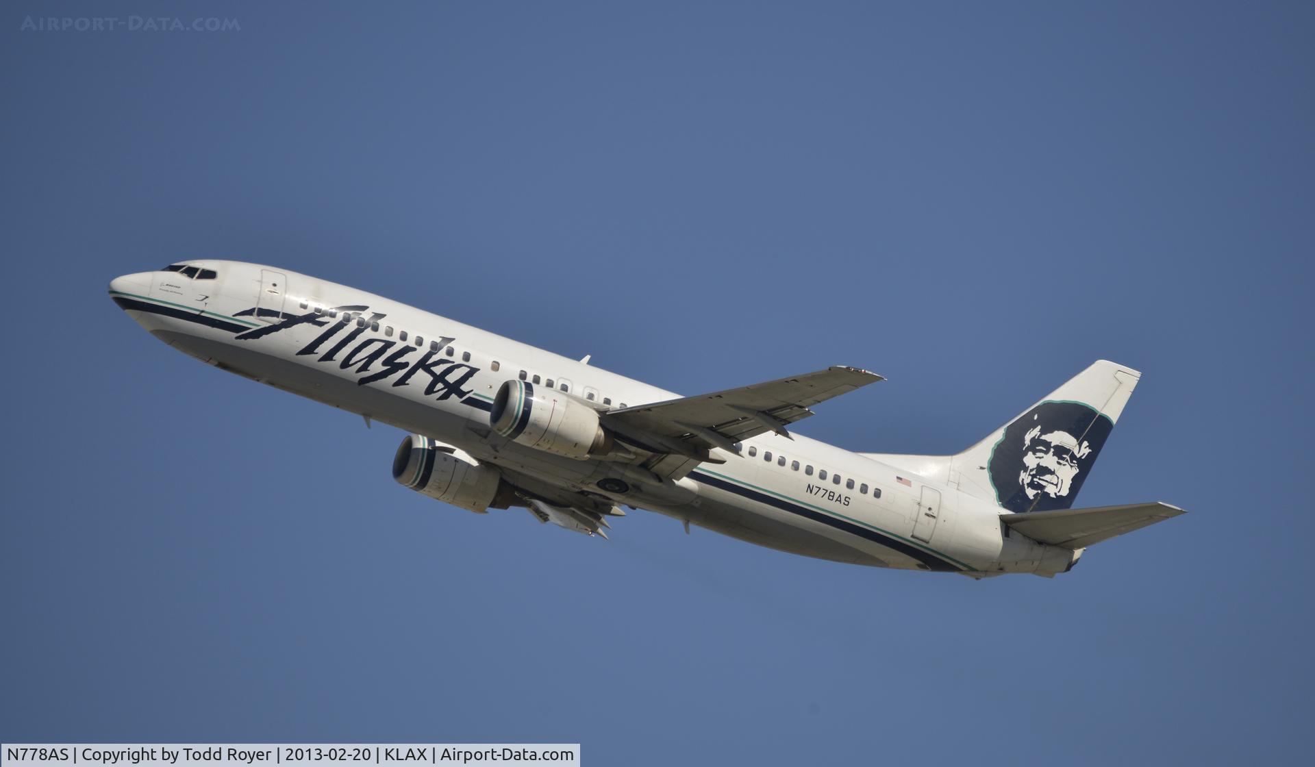 N778AS, 1994 Boeing 737-4Q8 C/N 25110, Departing LAX