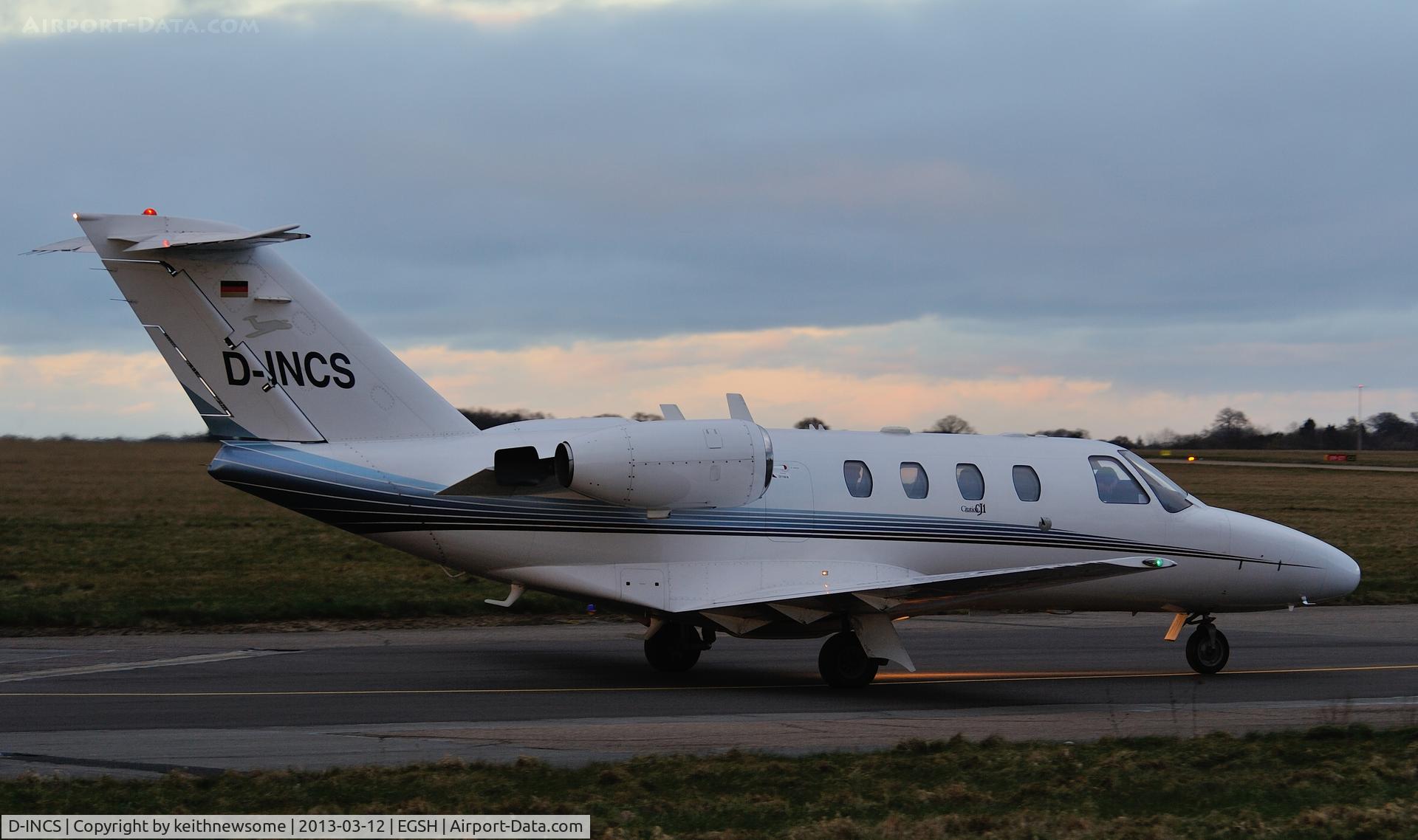 D-INCS, 2001 Cessna 525 CitationJet CJ1 C/N 525-0466, Evening leaving !