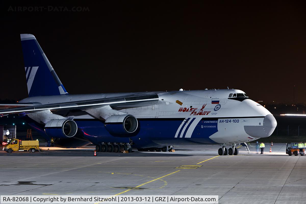 RA-82068, 1993 Antonov An-124-100 Ruslan C/N x770051359127, Loading parts on GRZ Airport Apron.