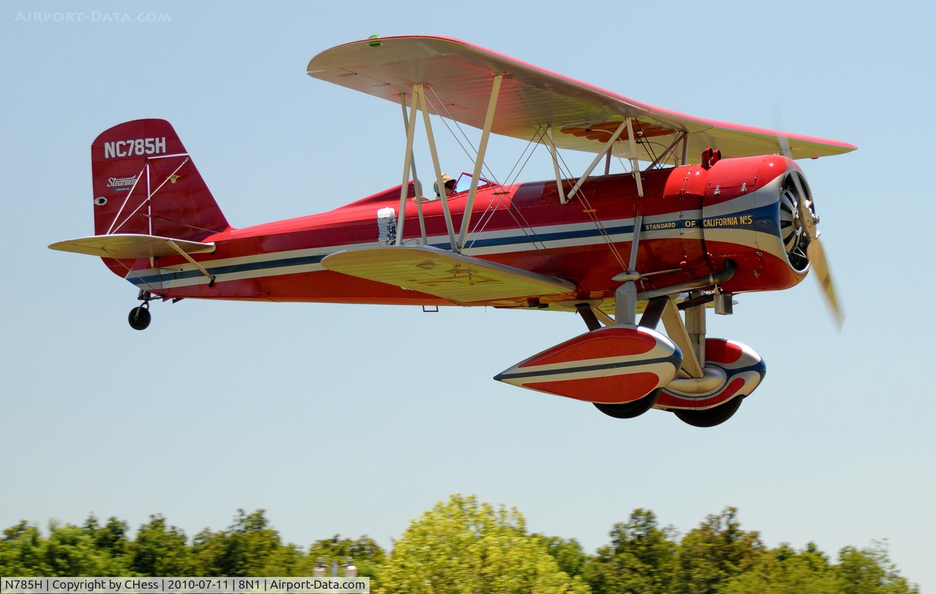 N785H, 1930 Stearman 4-E Junior Speedmail C/N 4022, Photographed at the Golden Age Air Museum's Wings & Wheels event of 2010.