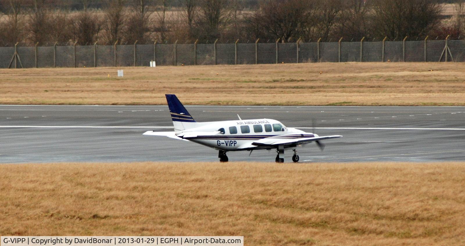 G-VIPP, 1979 Piper PA-31-350 Navajo Chieftain Chieftain C/N 31-7952244, Turning onto Rwy 24 for departure.
Now wearing Air Ambulance Titles (Isle of Man Air Ambulance)