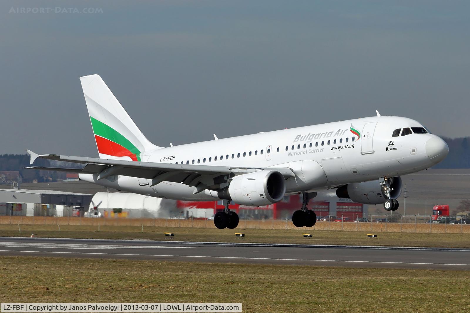 LZ-FBF, 2007 Airbus A319-111 C/N 3028, Bulgaria Air Airbus A319-111 landing in LOWL/LNZ