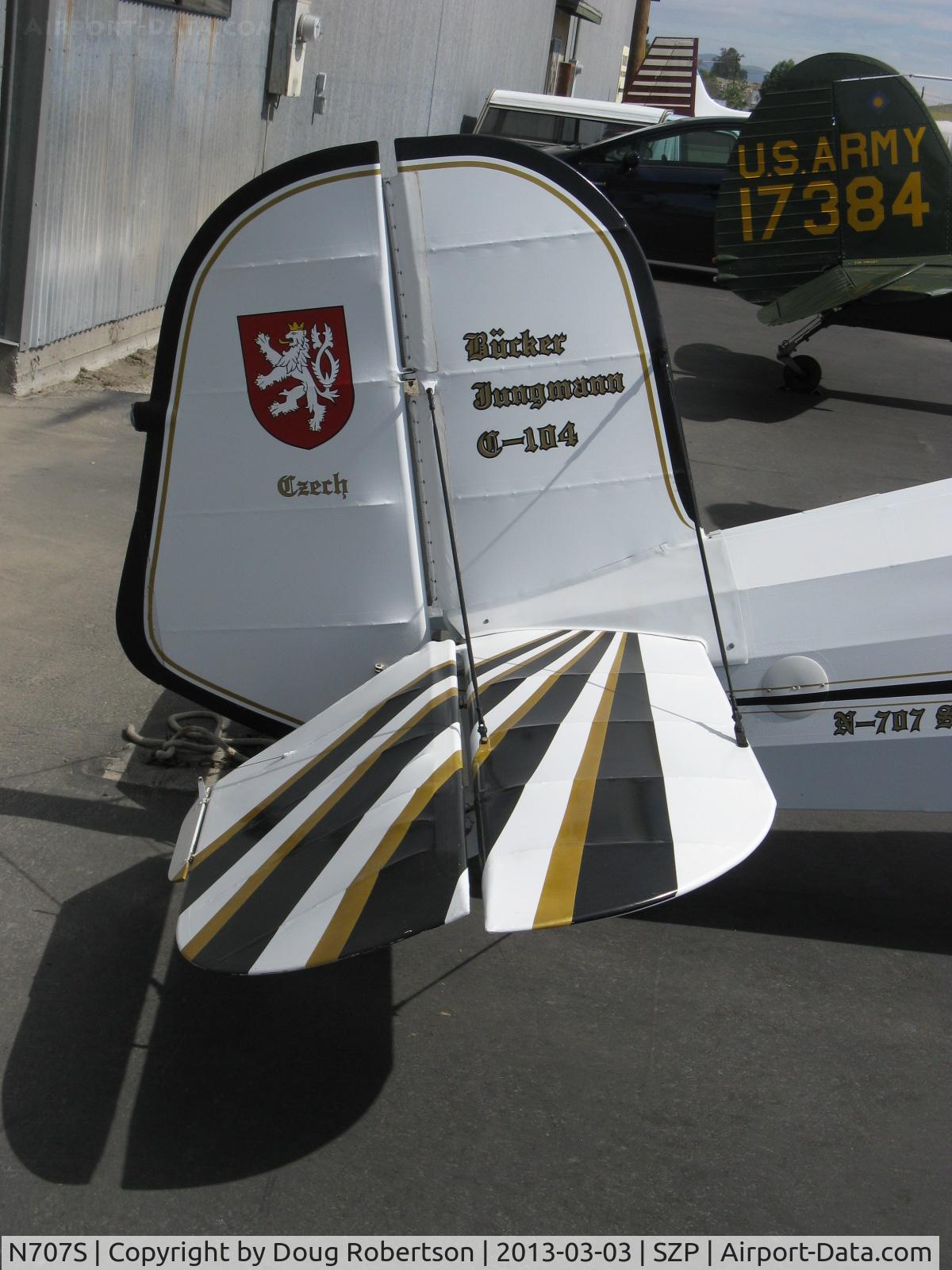 N707S, 1947 Bucker Bu-131 Jungmann C/N 211, 1947 Slovak Aero Praha G-104 Bucker JUNGMANN rebuild, Lycoming IO-360 A&C 200 Hp upgrade, Autopilot, tail decor
