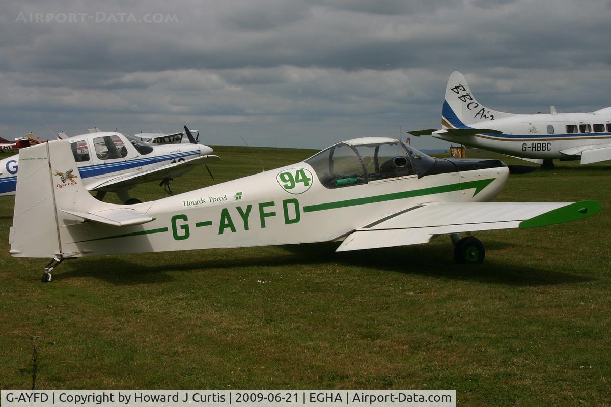 G-AYFD, 1970 Rollason Druine D-62B Condor C/N RAE/645, At the Dorset Air Races. Privately owned. Race code: 94.