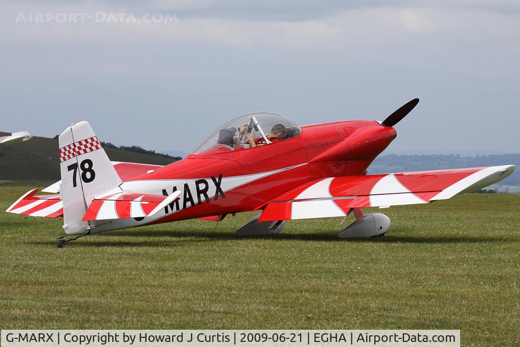 G-MARX, 1996 Vans RV-4 C/N 2394-1211, At the Dorset Air Races. Privately owned. Race code: 78. Suffered a mid-air collision with Mooney G-JAST on 4th September 2010. Restored as G-IICC.
