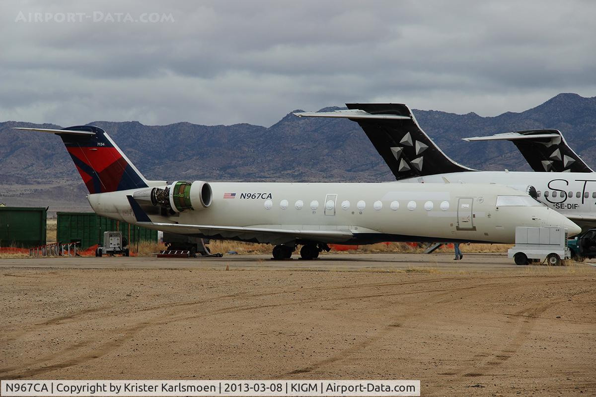 N967CA, 1996 Canadair CRJ-100ER (CL-600-2B19) C/N 7134, Parked in Kingman now.
