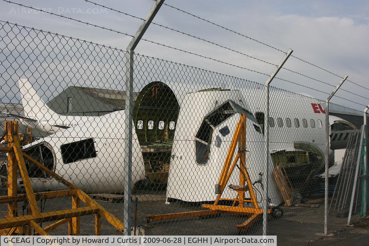 G-CEAG, 1975 Boeing 737-229 C/N 21136, Ex European aviation, now chopped into large sections.