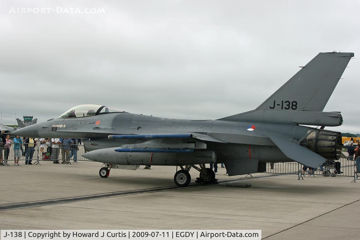 J-138, Fokker F-16AM Fighting Falcon C/N 6D-128, At the Air Day. KLu