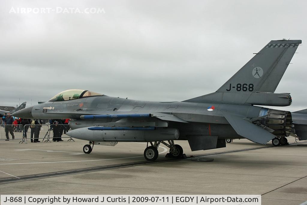 J-868, Fokker F-16AM Fighting Falcon C/N 6D-85, Now an F-16AM. At the Air Day. KLu. 323 Squadron markings.