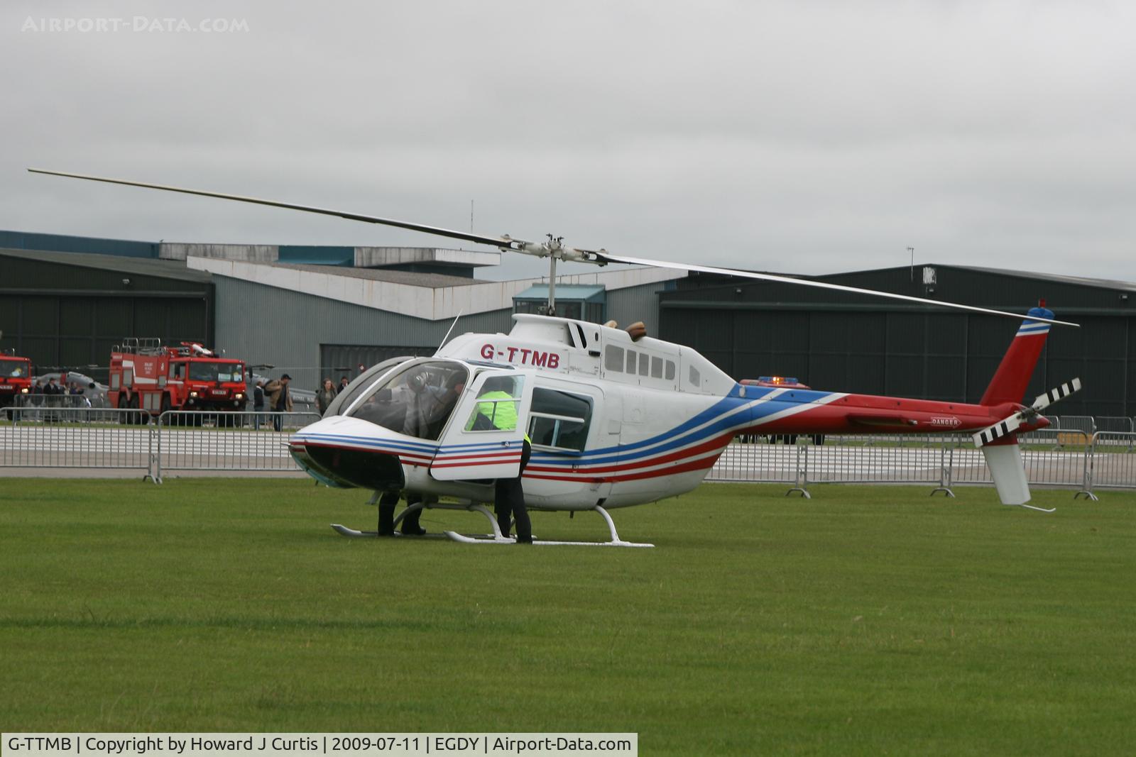 G-TTMB, 1973 Bell 206B JetRanger II C/N 947, At the Air Day. Giving joy rides.