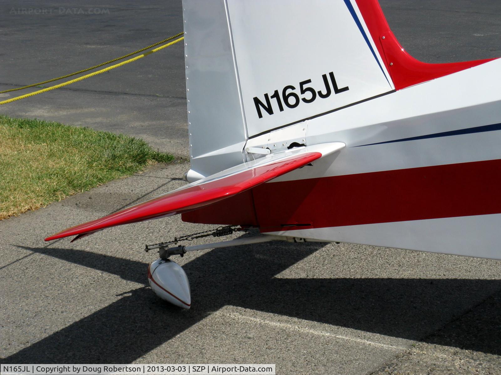 N165JL, 2007 Thorp T-18 Tiger Tiger C/N 165, 2007 Levi THORP/SUNDERLAND S-18, Lycoming O-320-E2D 150 Hp, Sunderland modified wing airfoil and other changes in collaboration with John Thorp. Single seat version of Thorp T-18. Tailwheel fairing.