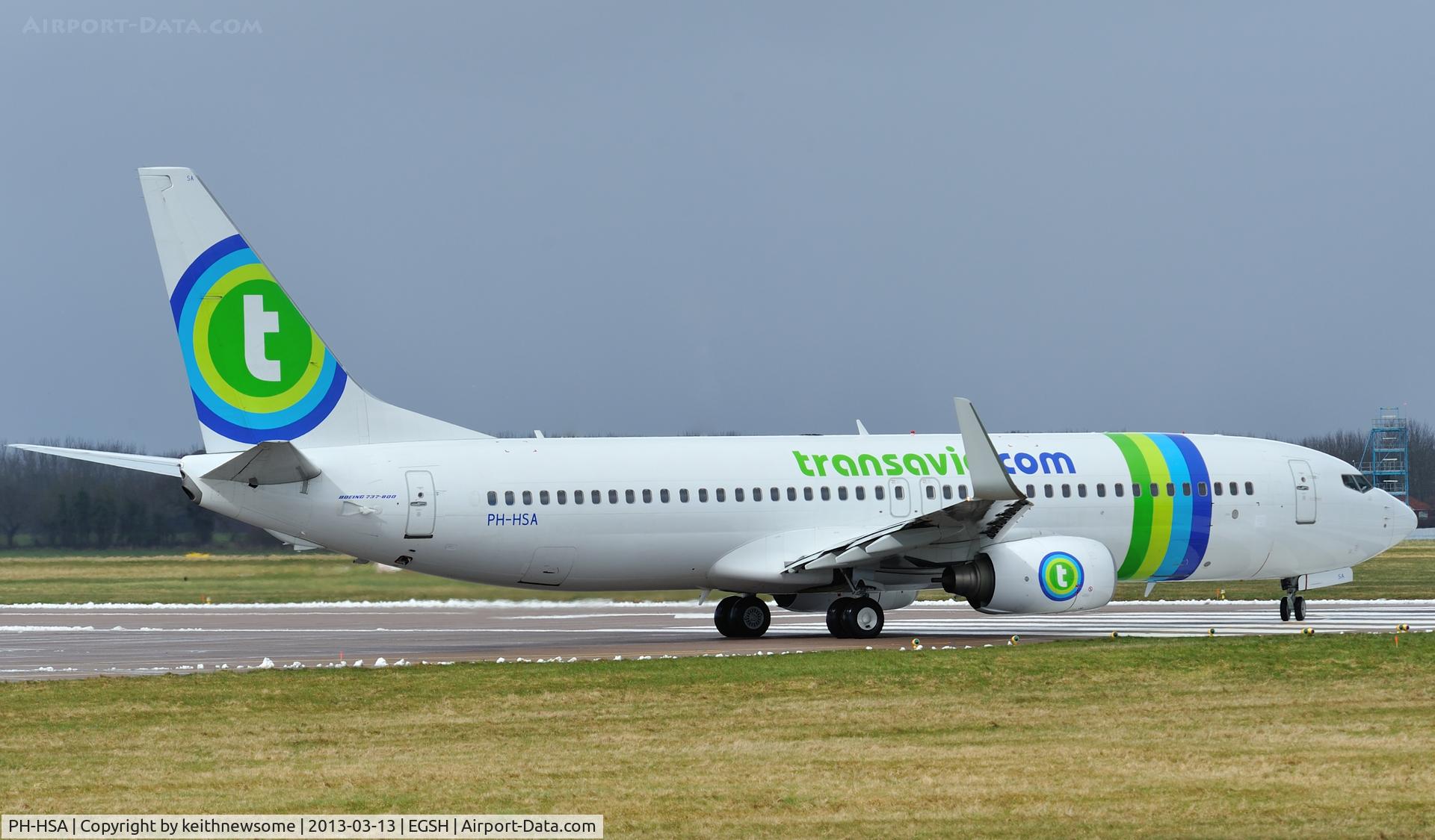 PH-HSA, 2009 Boeing 737-8K2 C/N 34171, Leaving following maintenance.