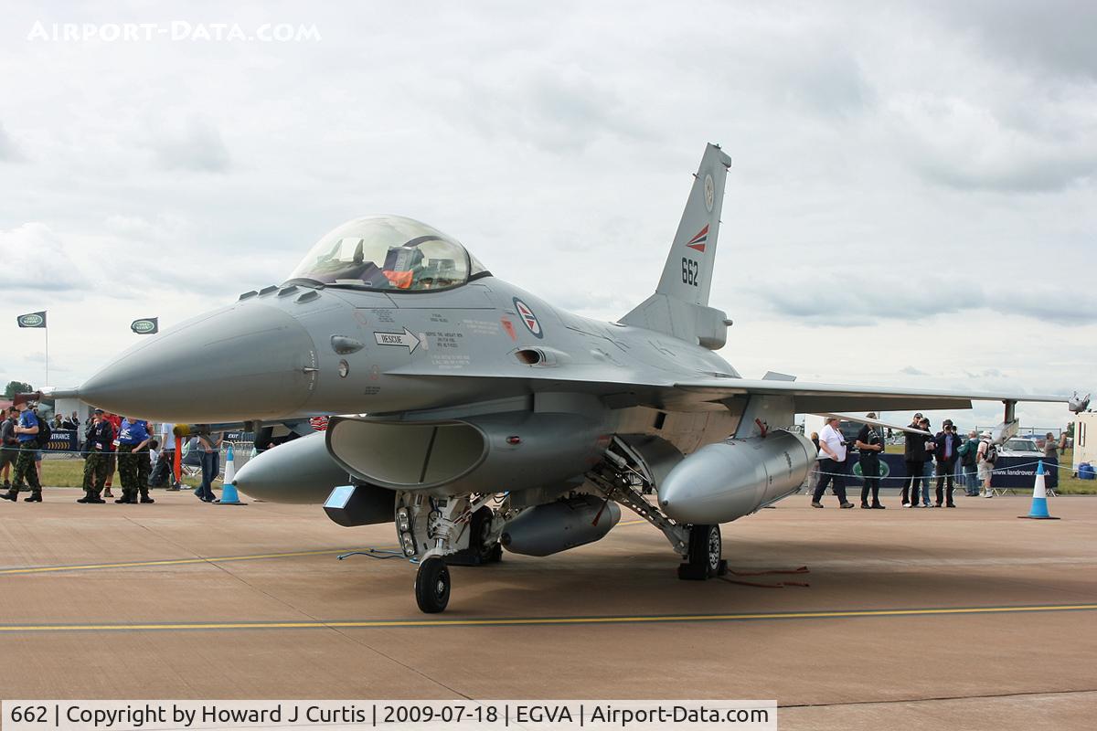 662, Fokker F-16AM Fighting Falcon C/N 6K-34, At RIAT 2009. Norwegian AF.