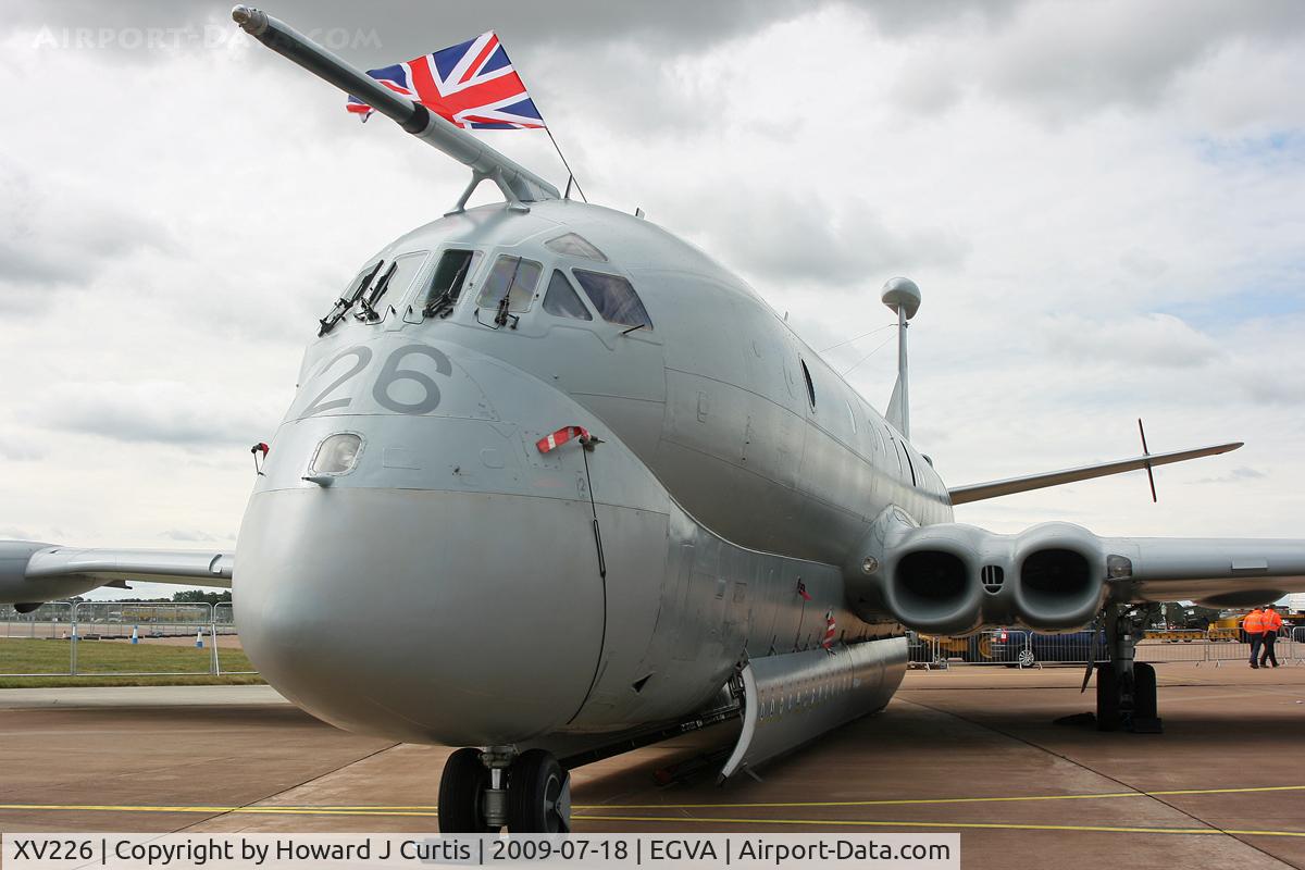 XV226, 1968 Hawker Siddeley Nimrod MR.2 C/N 8001, At RIAT 2009. Kinloss MR Wing. First RAF Nimrod, now preserved at Bruntingthorpe.