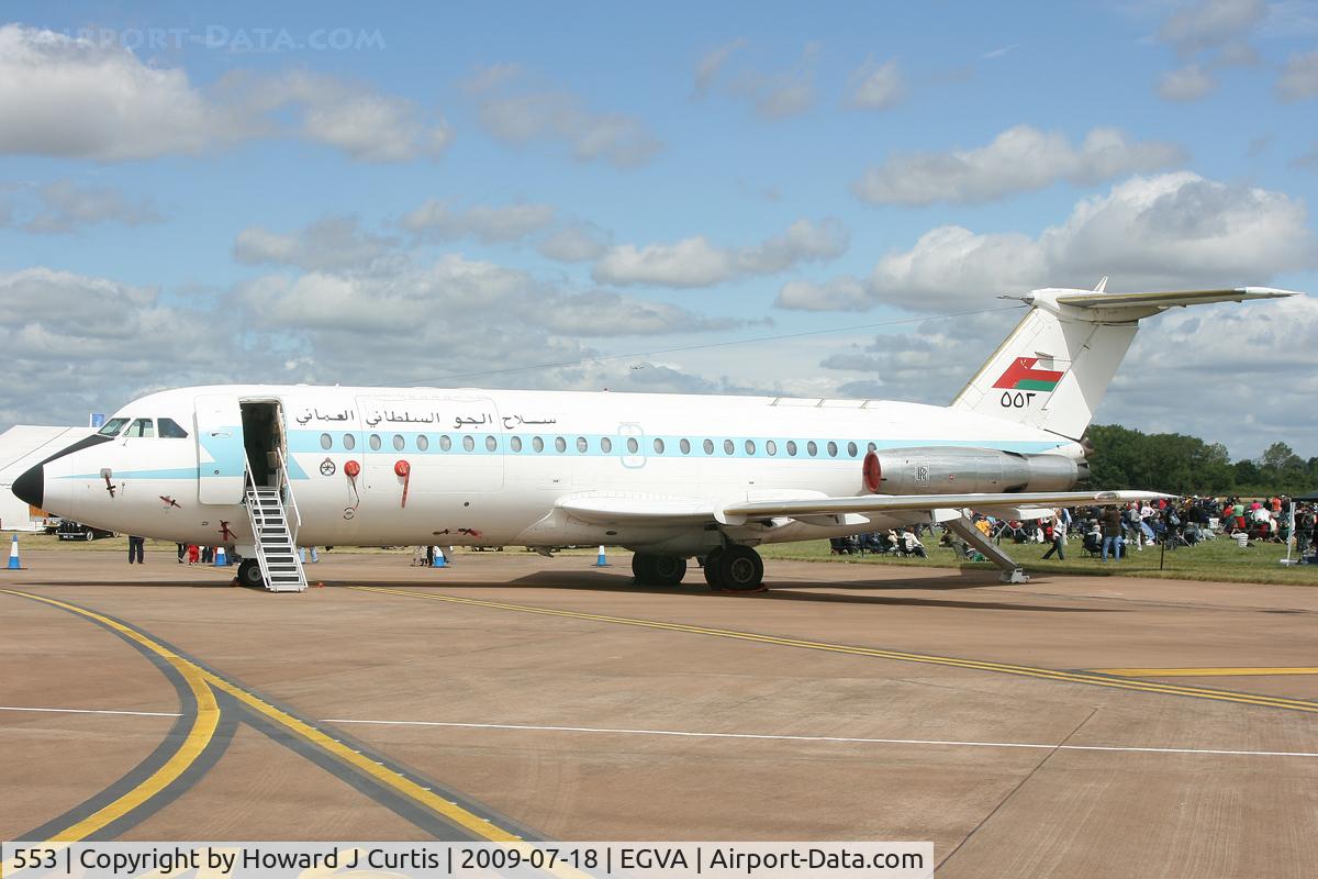 553, 1975 BAC 111-485GD One-Eleven C/N BAC.251, At RIAT 2009. Royal Air Force of Oman.