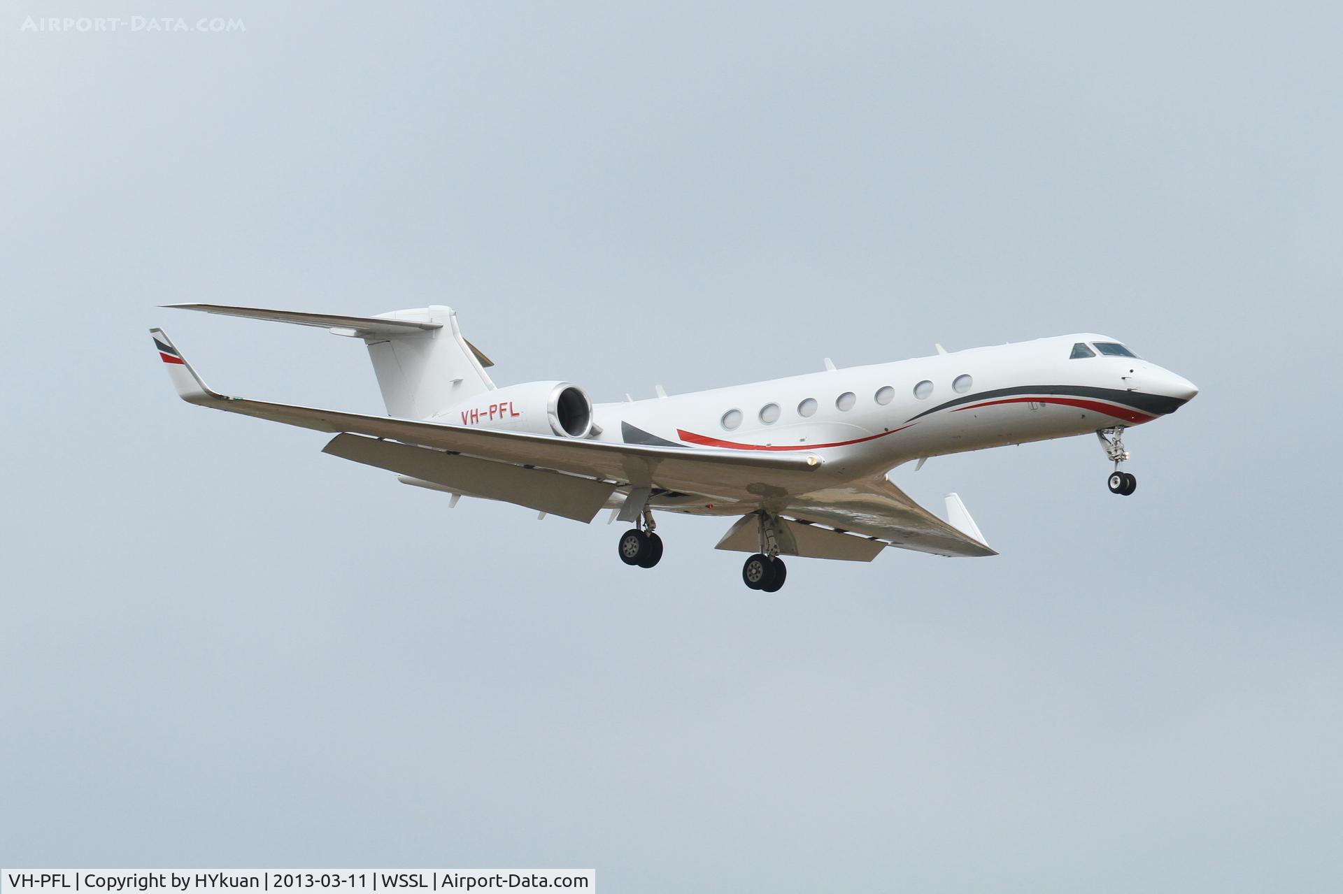 VH-PFL, Gulfstream Aerospace GV-SP (G550) C/N 5287, G550 final for rwy 03