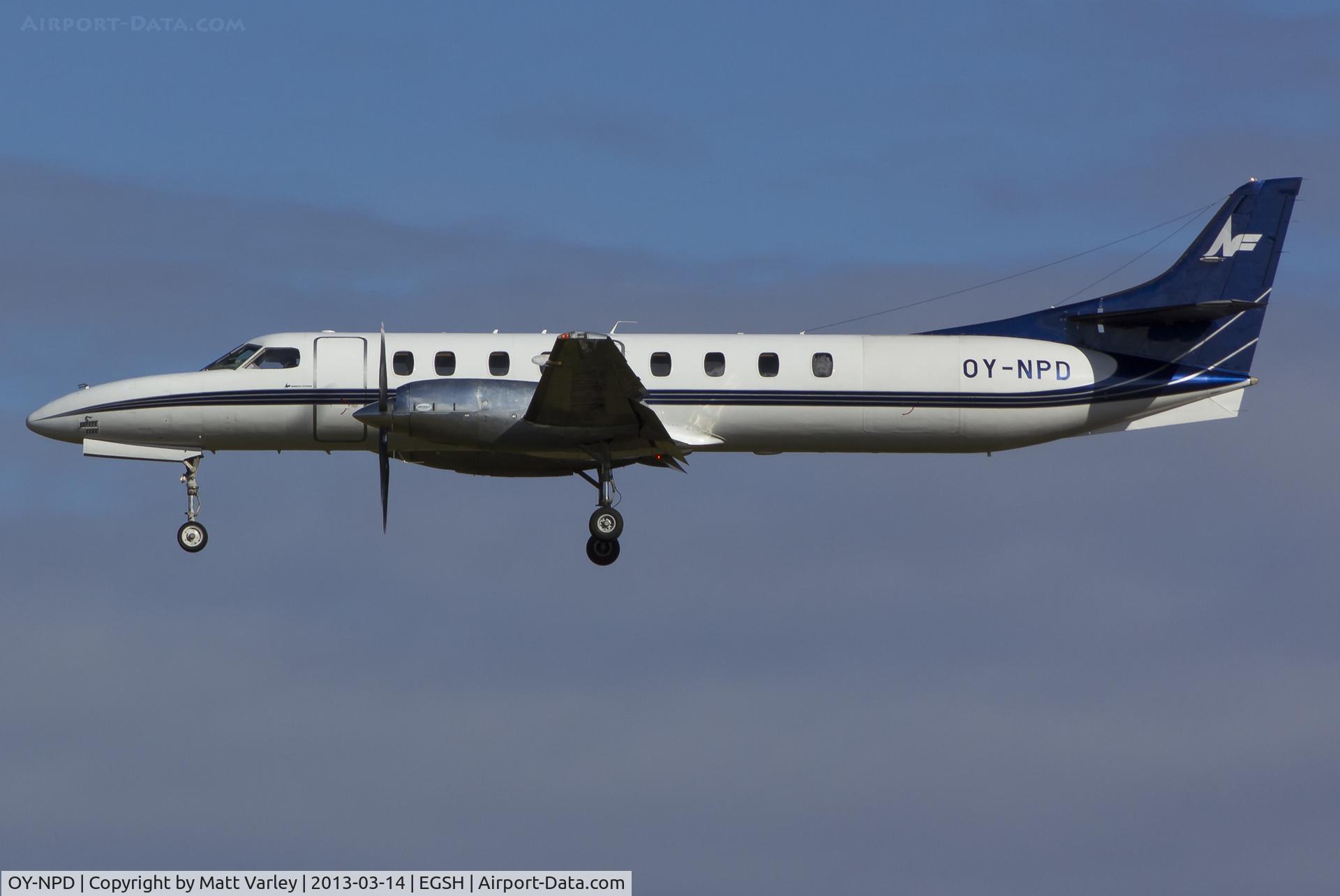 OY-NPD, 1994 Fairchild SA-227DC Metro 23 C/N DC-865B, Arriving at EGSH.