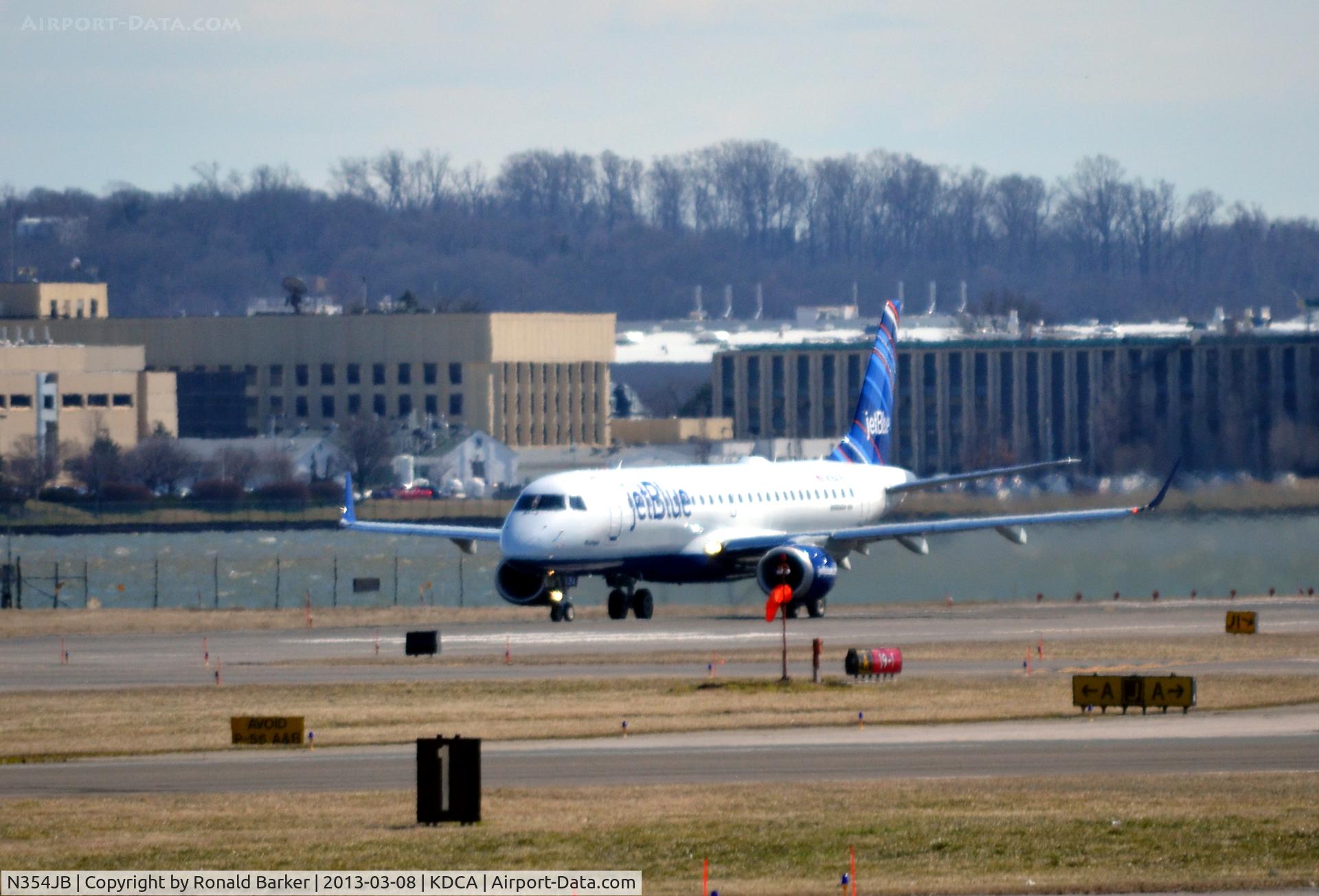 N354JB, 2013 Embraer 190AR (ERJ-190-100IGW) C/N 19000601, Bluetopia  Number one for takeoff