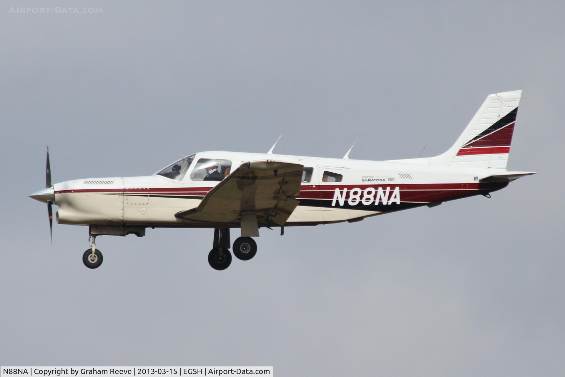 N88NA, 1984 Piper PA-32R-301T Turbo Saratoga C/N 32R-8529005, On finals to runway 27.