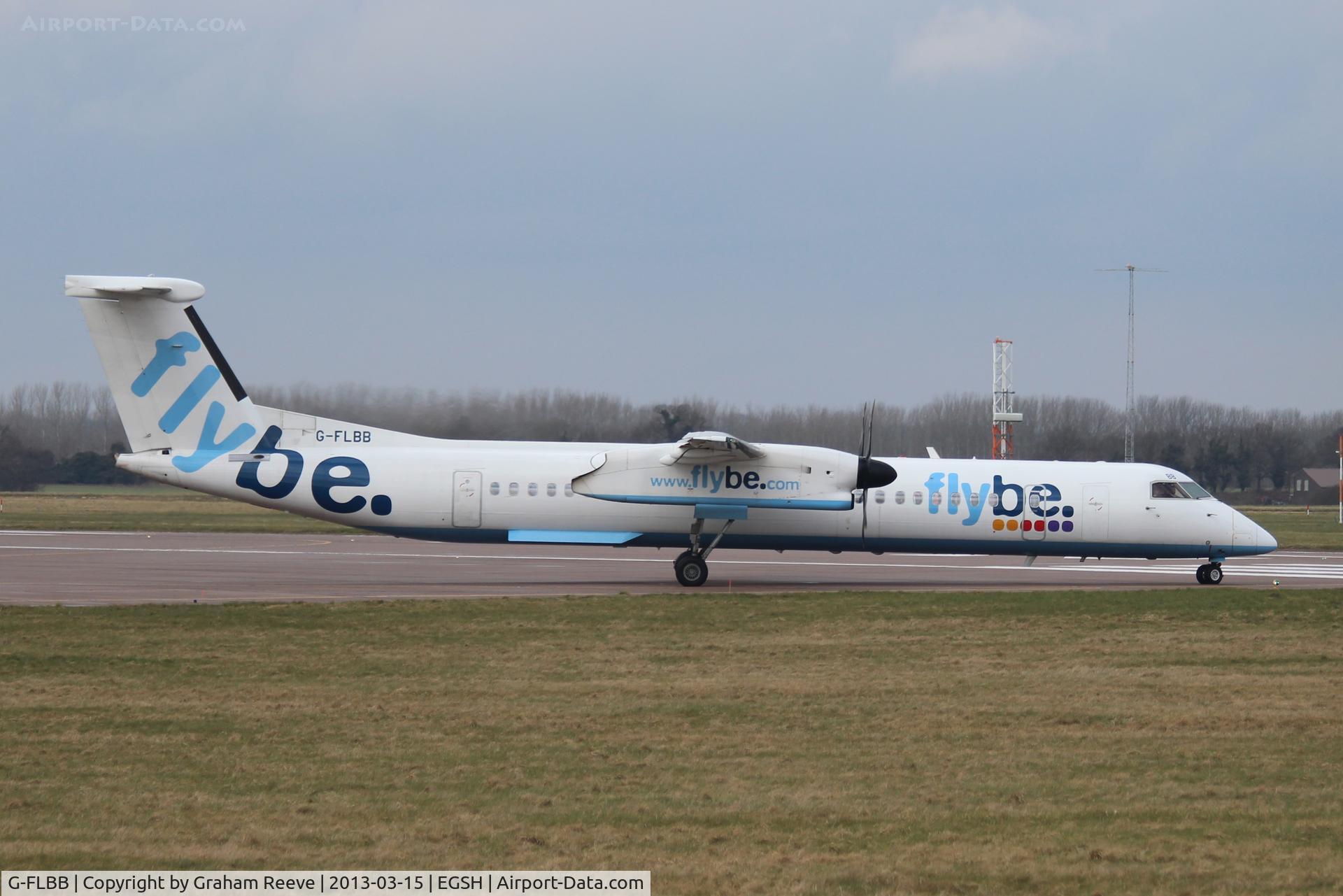 G-FLBB, 2009 De Havilland Canada DHC-8-402Q Dash 8 C/N 4255, About to depart on 27.