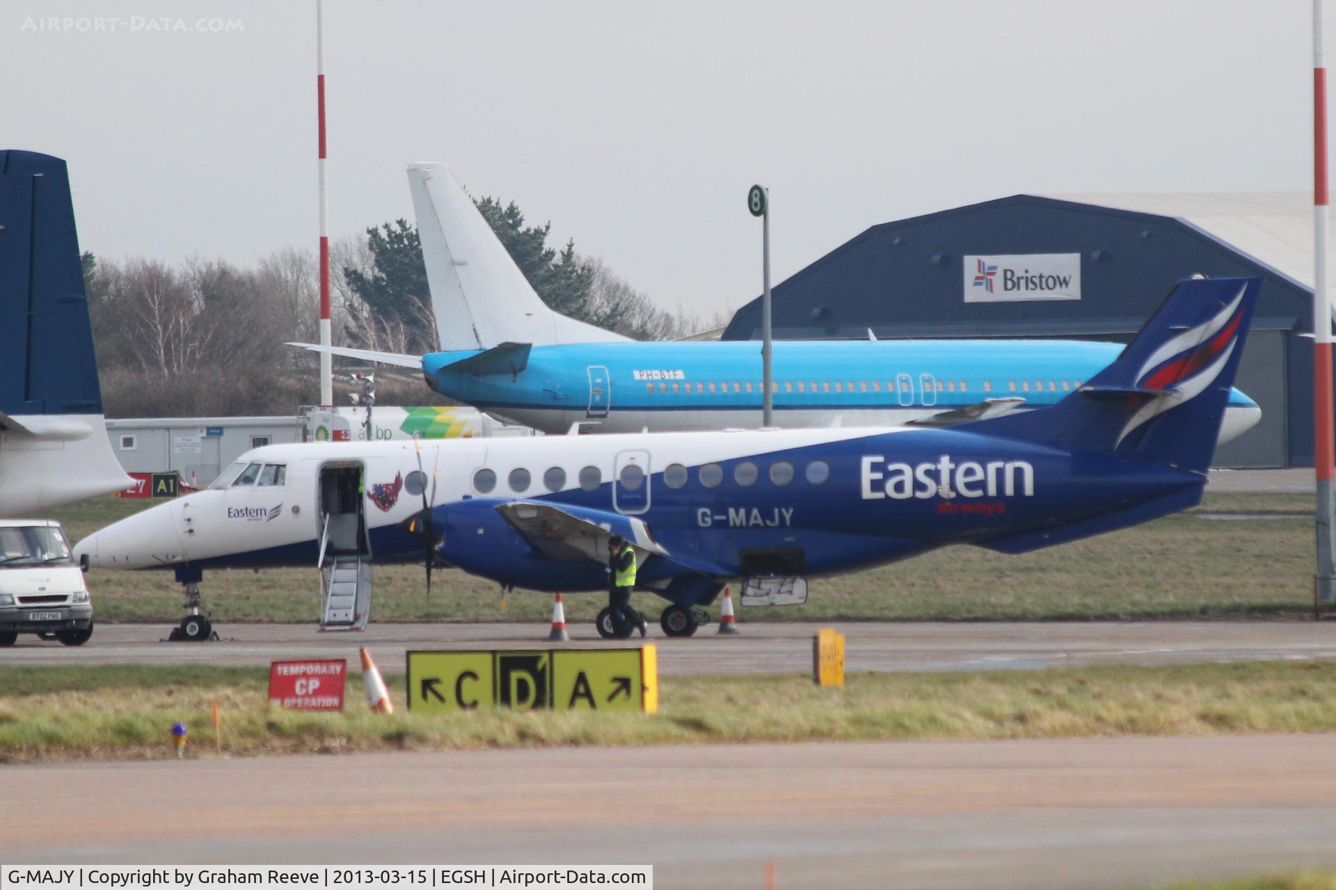 G-MAJY, 1997 British Aerospace Jetstream 41 C/N 41099, Being made ready for the days work.