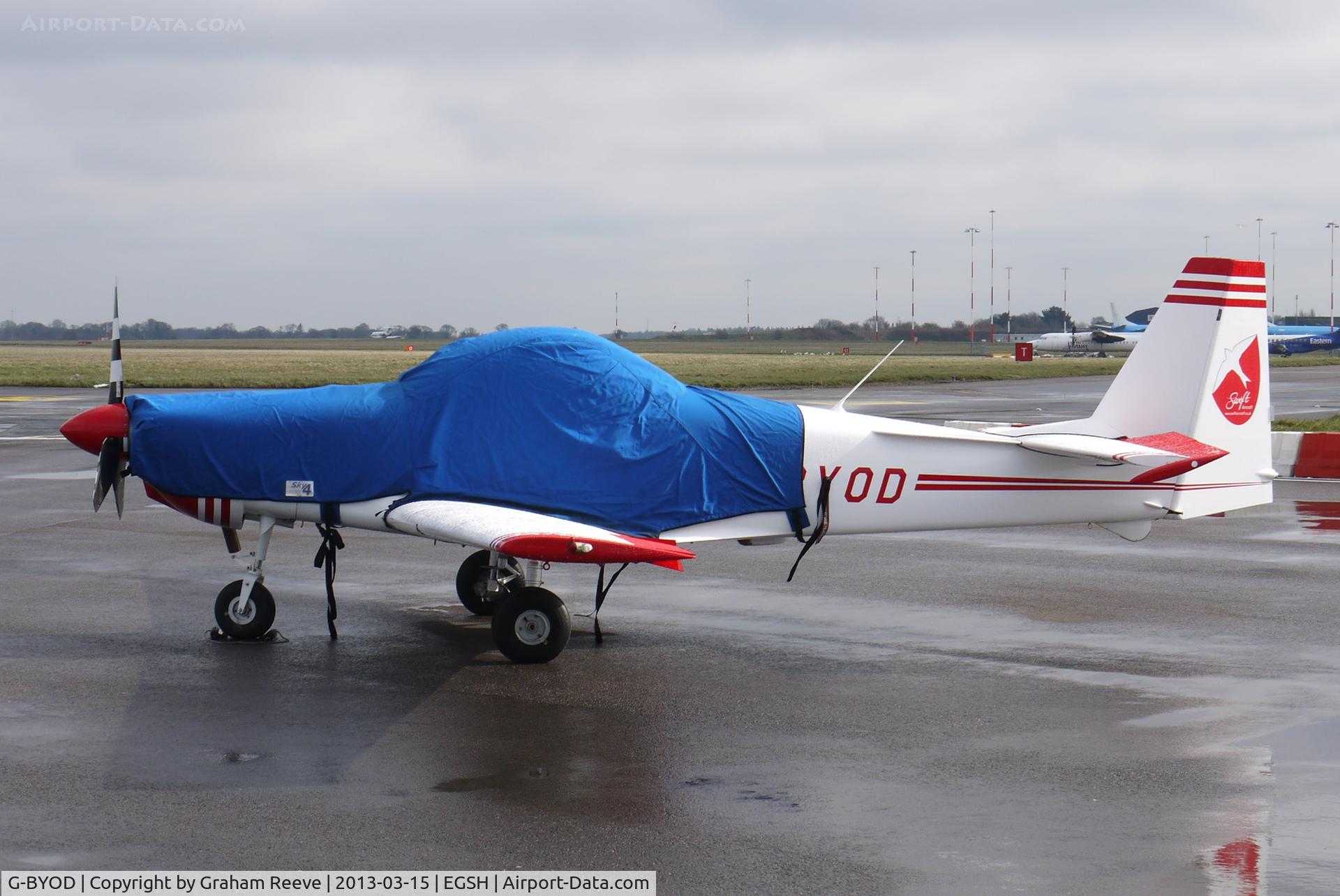 G-BYOD, 2001 Slingsby T-67M-200 Firefly C/N 2265, Parked at Norwich.