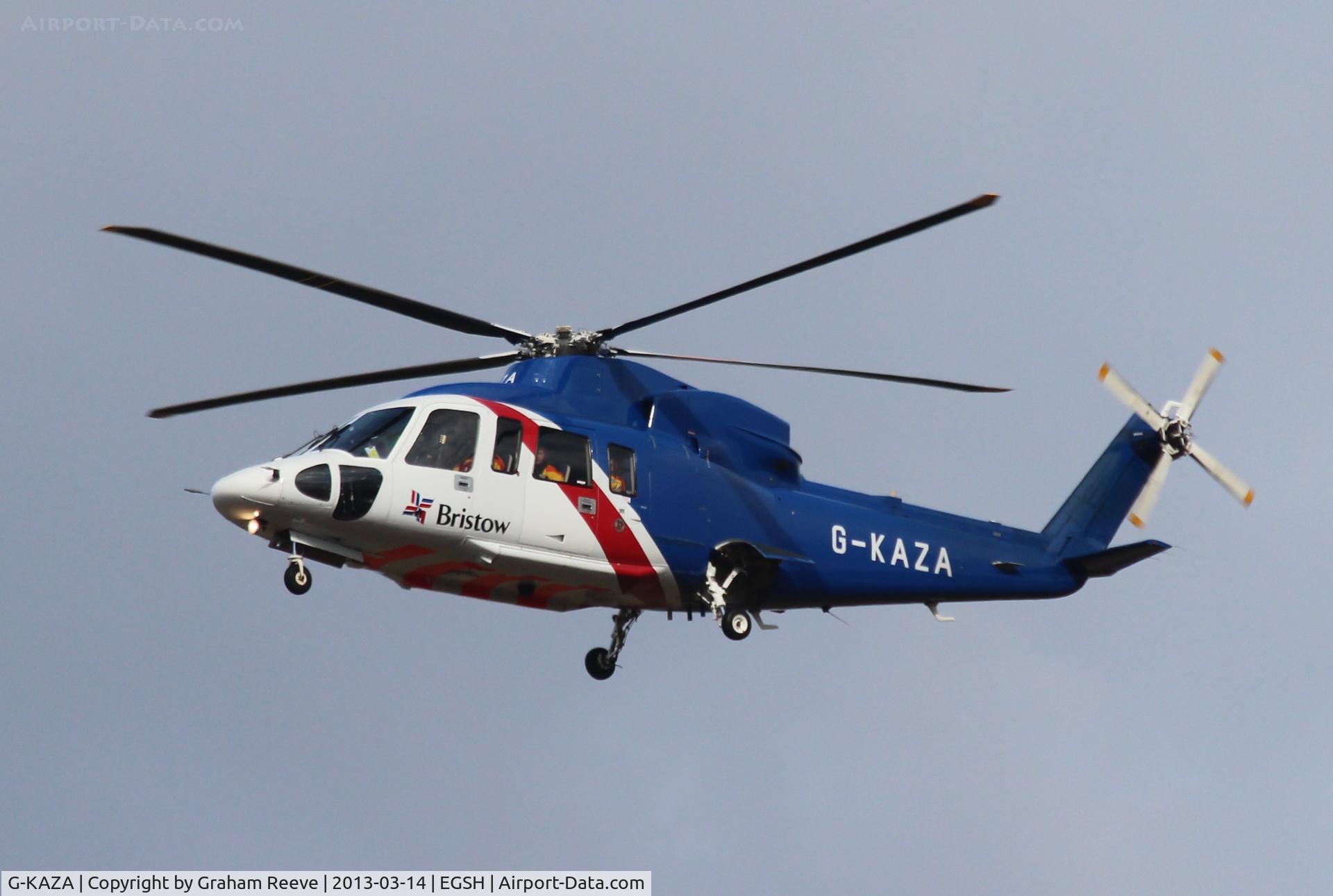 G-KAZA, 2006 Sikorsky S-76C C/N 760615, About to land.