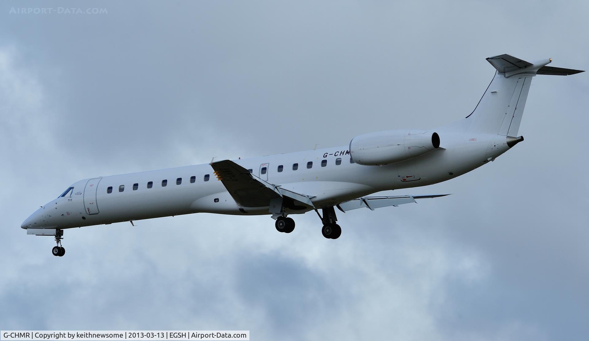G-CHMR, 2001 Embraer EMB-145MP (ERJ-145MP) C/N 145405, Landing on a grey day !