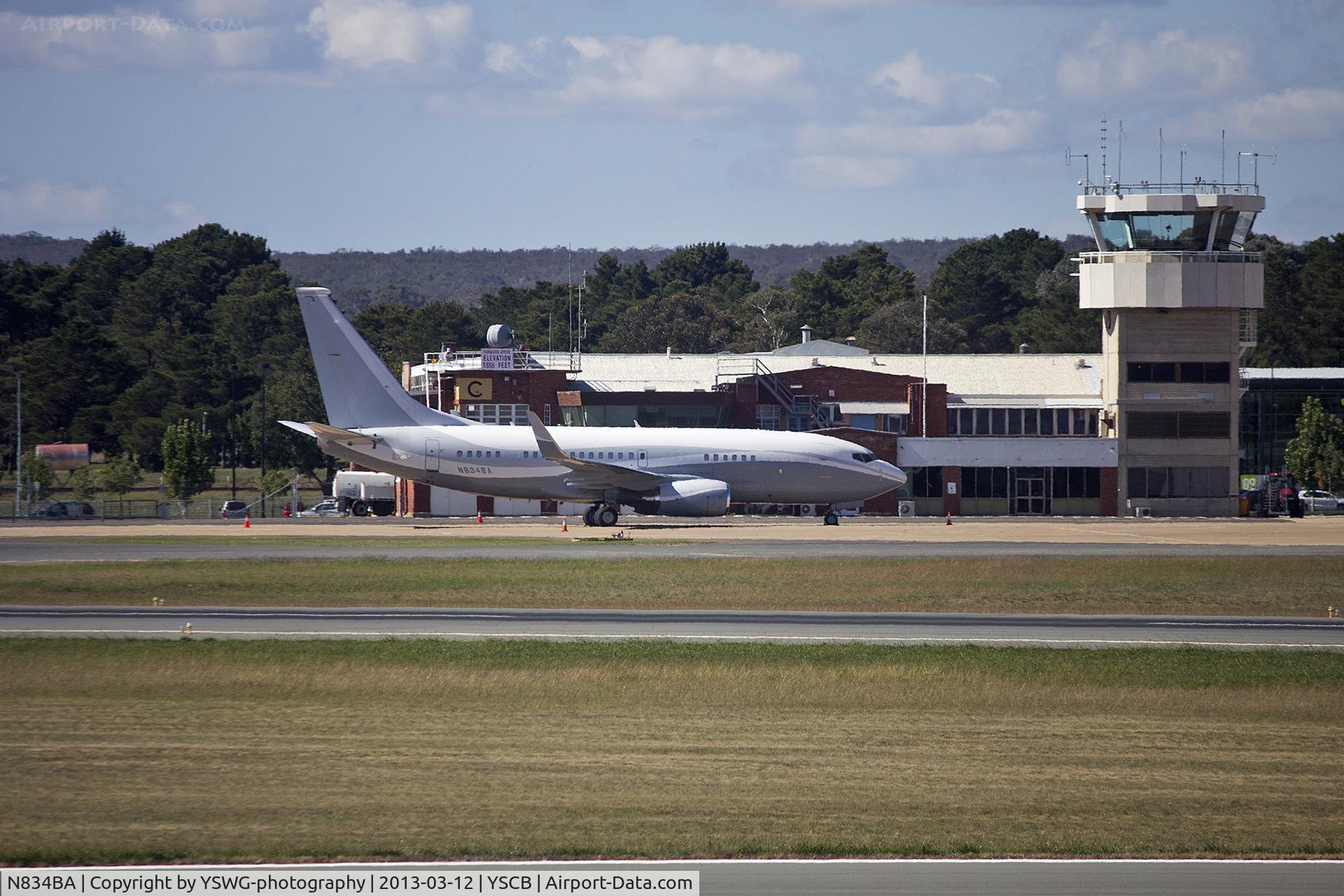 N834BA, 1999 Boeing 737-73Q C/N 29102, GC Air (N834BA) Boeing 737-73Q(BBJ) at Canberra Airport.