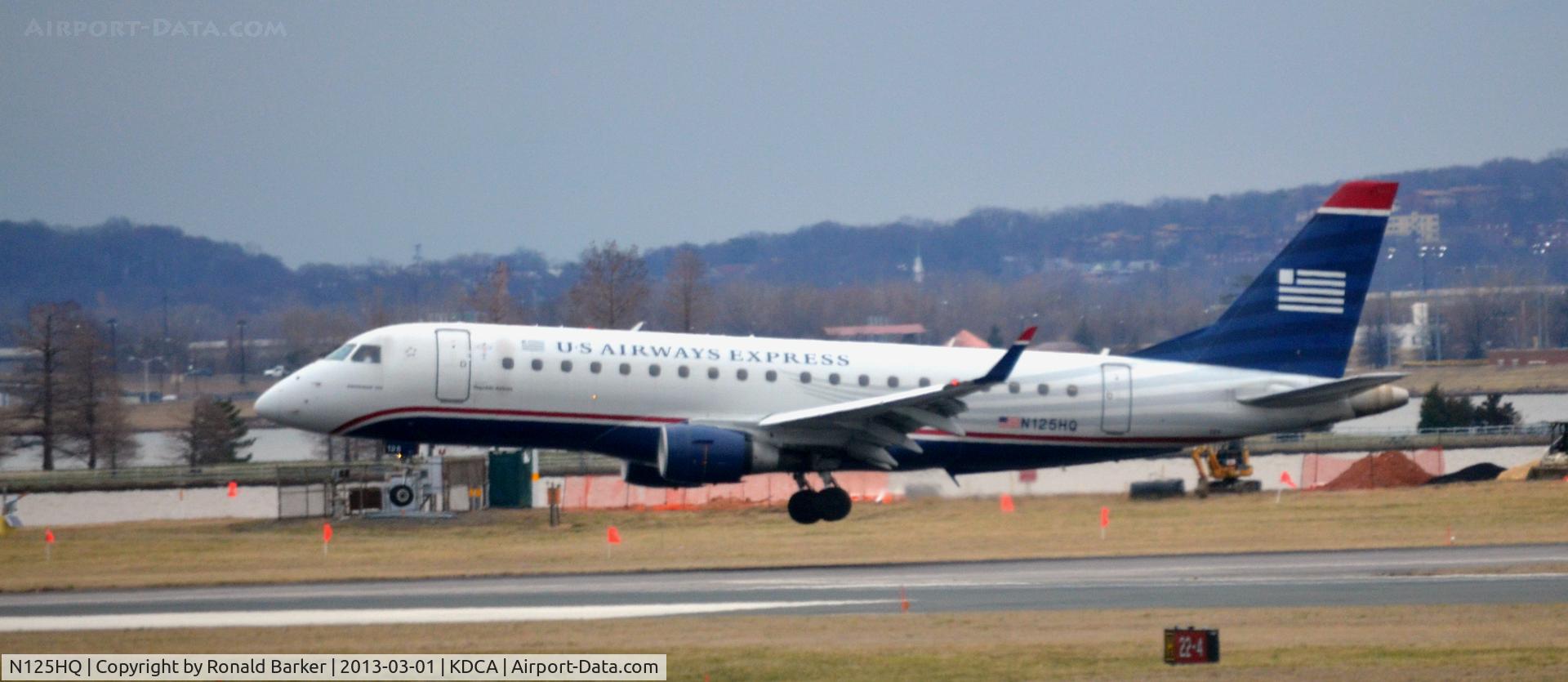 N125HQ, 2007 Embraer 175LR (ERJ-170-200LR) C/N 17000202, Landing in a momnet away DCA