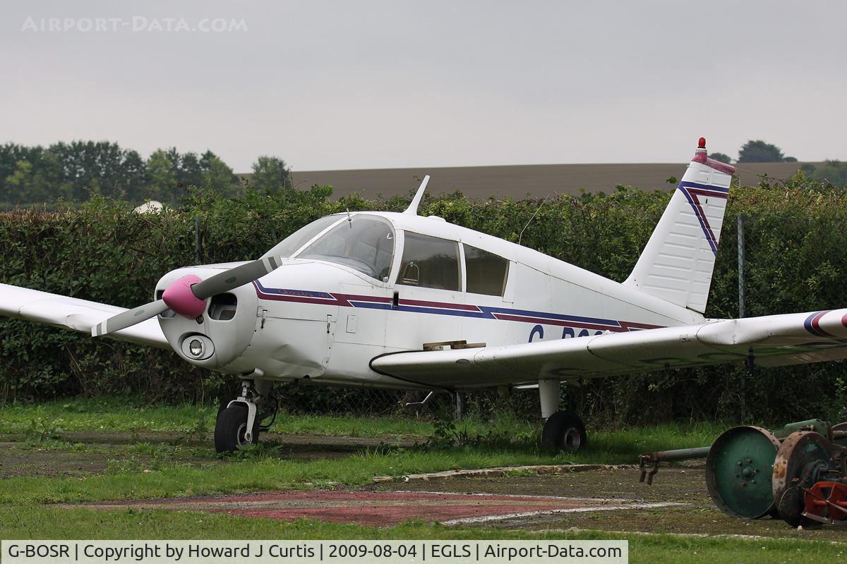 G-BOSR, 1966 Piper PA-28-140 Cherokee C/N 28-22092, Privately owned. Looking a little the worse for wear.