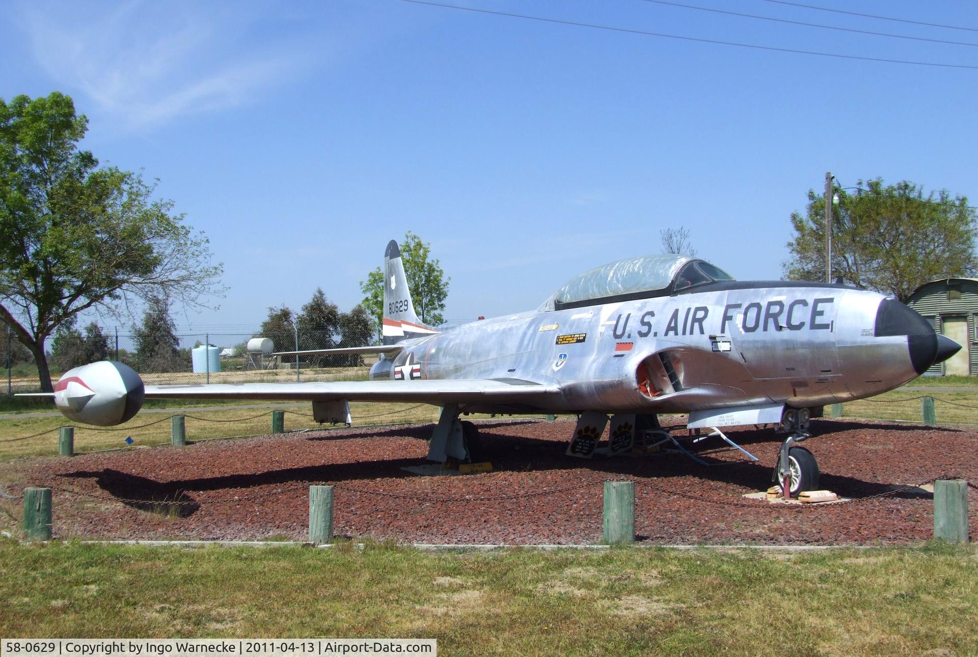 58-0629, 1958 Lockheed T-33A Shooting Star C/N 580-1598, Lockheed T-33A at the Castle Air Museum, Atwater CA