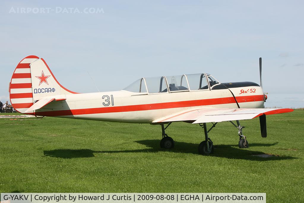 G-YAKV, 1991 Yakovlev (Aerostar) Yak-52 C/N 9111311, Privately owned. 31 grey.