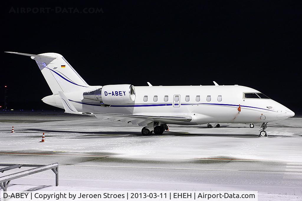 D-ABEY, 2010 Bombardier Challenger 605 (CL-600-2B16) C/N 5863, at night.. snow...