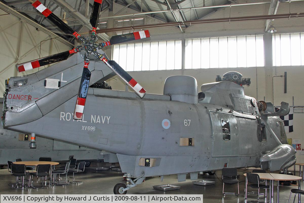 XV696, 1971 Westland Sea King HAS.6 C/N WA667, At the Air Engineering & Survival School, Gosport, Hampshire. Coded 67.