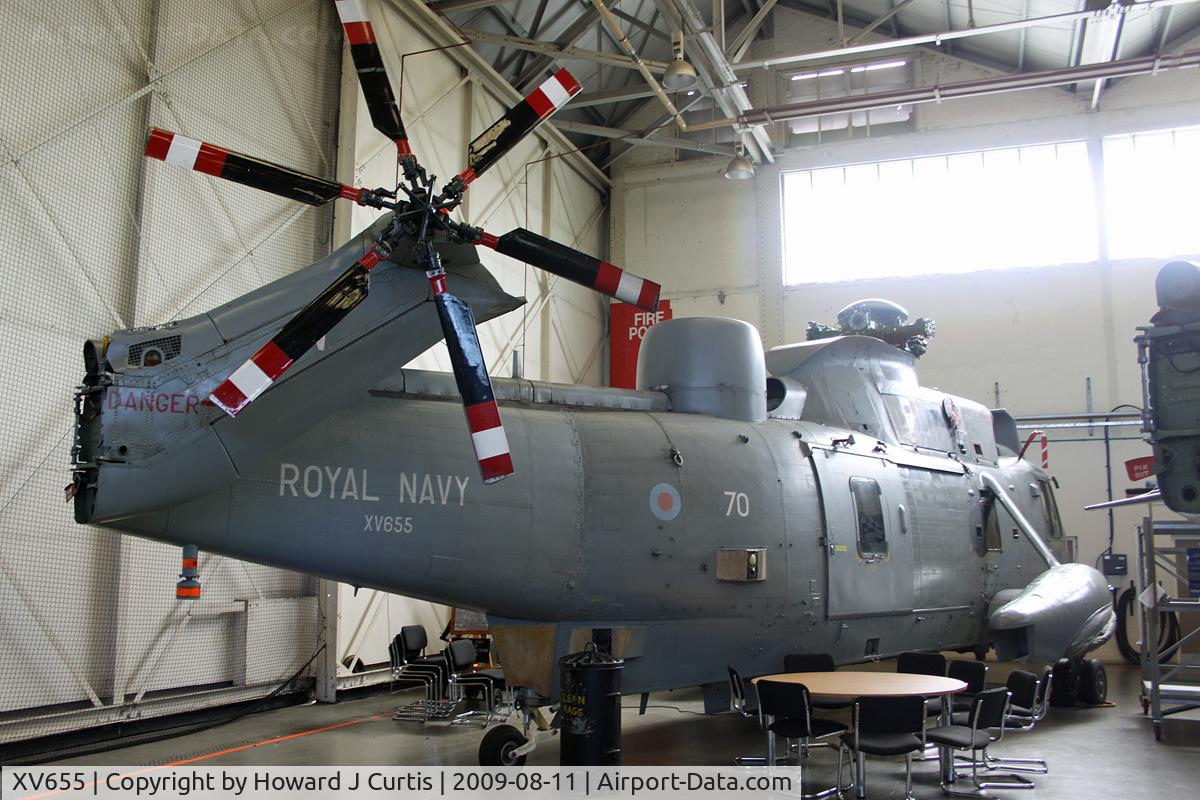 XV655, 1969 Westland Sea King HAS.6 C/N WA643, At the Air Engineering & Survival School, Gosport, Hampshire. Coded 70.