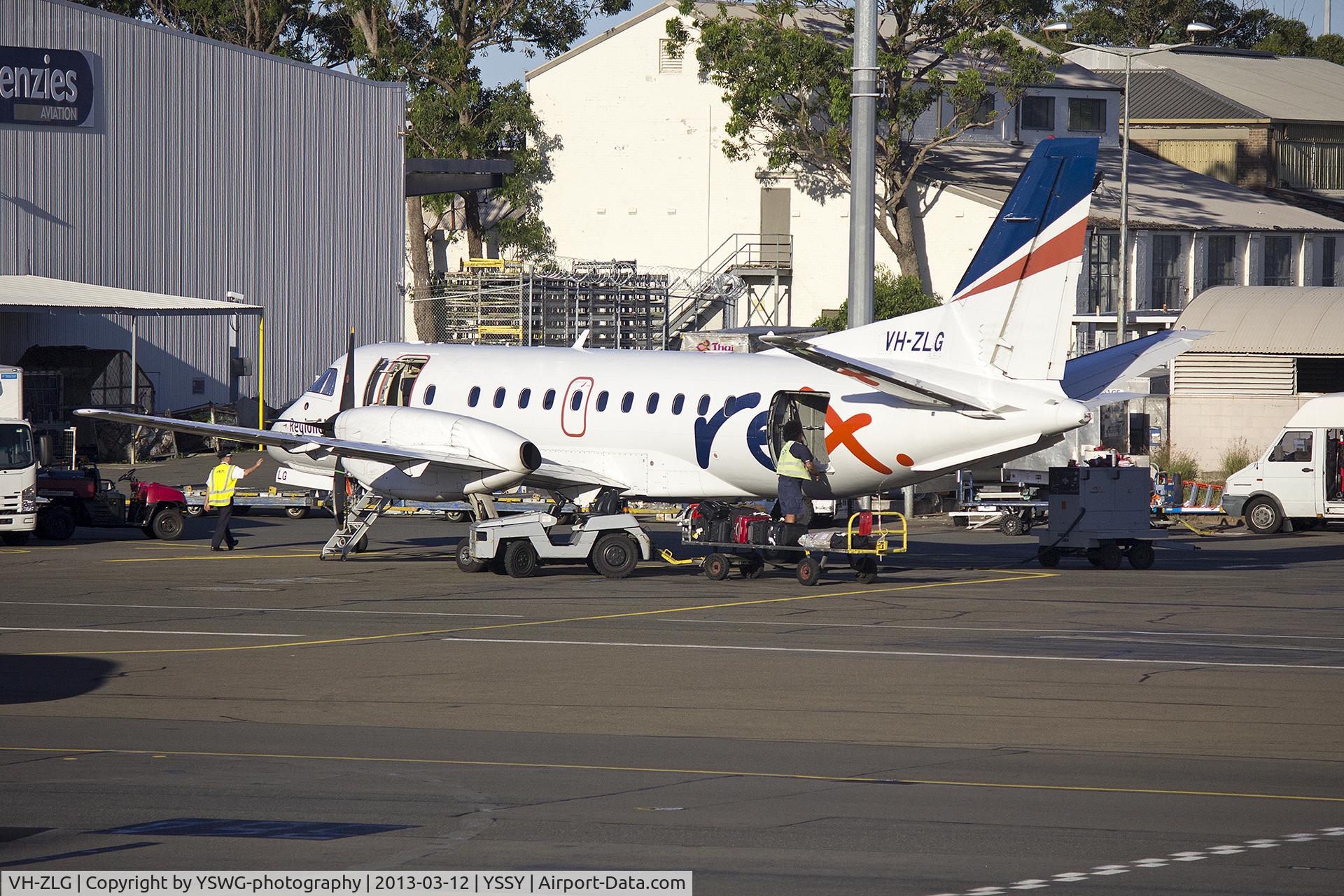 VH-ZLG, 1995 Saab 340B+ C/N 340B-375, Regional Express Airlines (VH-ZLG) Saab 340B at Sydney Airport.