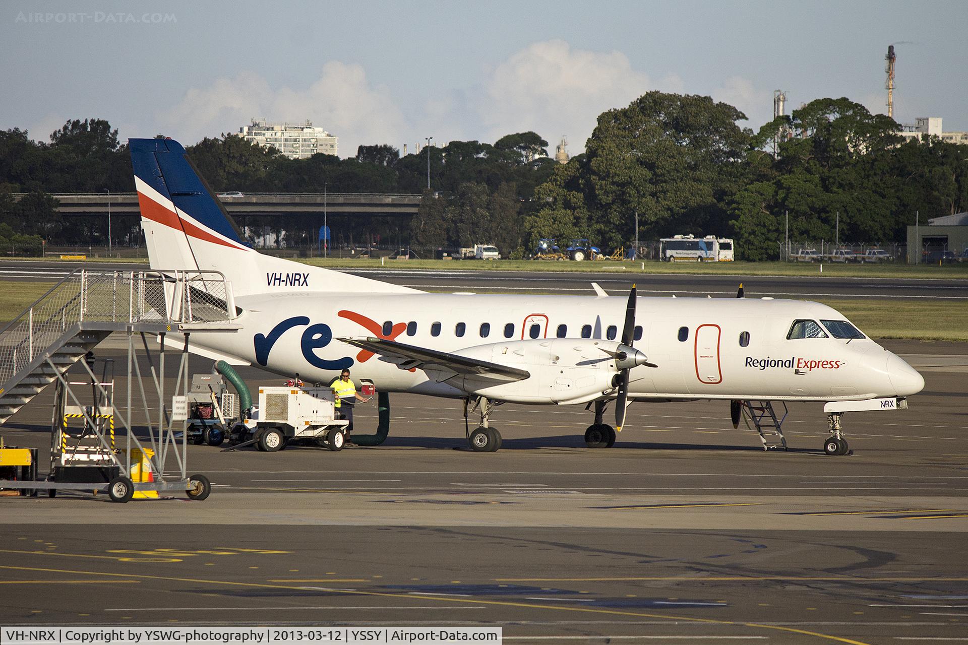 VH-NRX, 1991 Saab 340B C/N 340B-291, Regional Express Airlines (VH-NRX) Saab 340B at Sydney Airport.