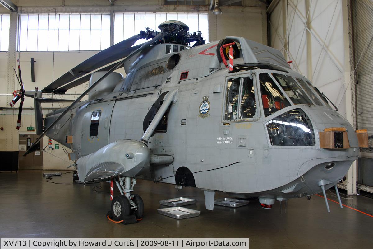 XV713, 1972 Westland Sea King HAS.6 C/N WA684, At the Air Engineering & Survival School, Gosport, Hampshire.