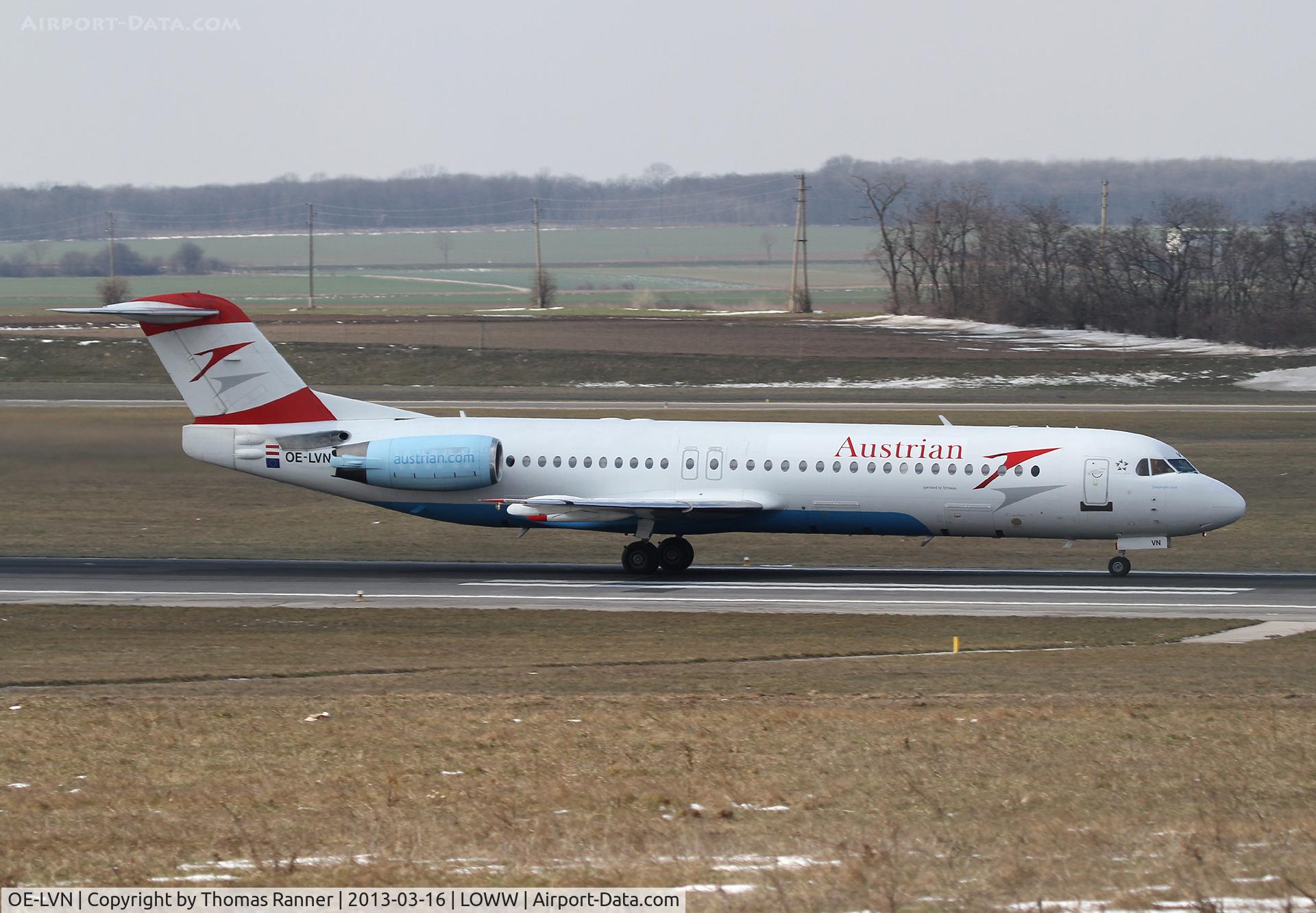 OE-LVN, 1991 Fokker 100 (F-28-0100) C/N 11367, Austrian Fokker 100