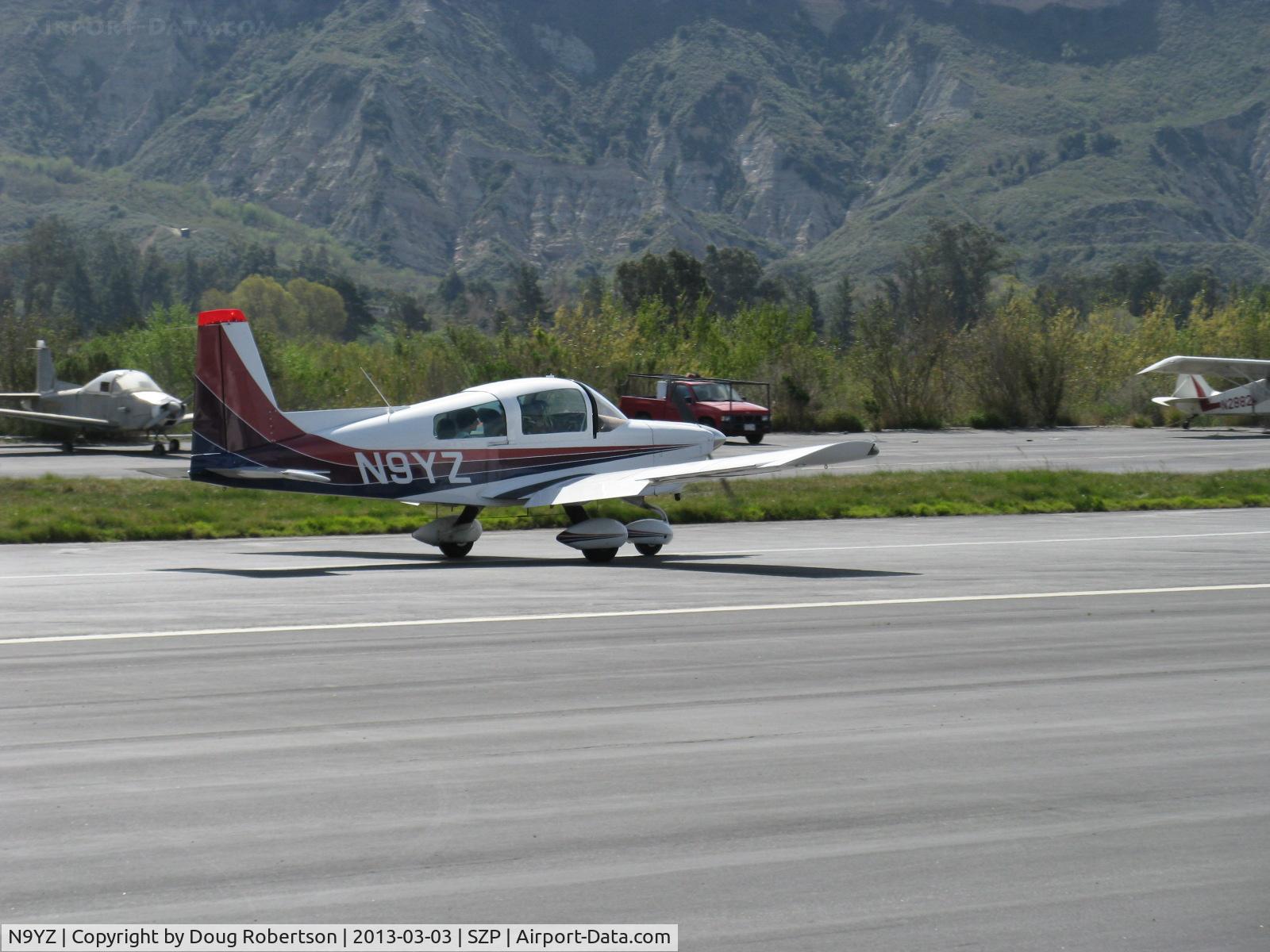 N9YZ, 1975 Grumman American AA-5A Cheetah C/N AA5-0822, 1975 Grumman American AA-5A CHEETAH, Lycoming O-320 150 Hp, Young Eagles Flight, landing roll Rwy 22