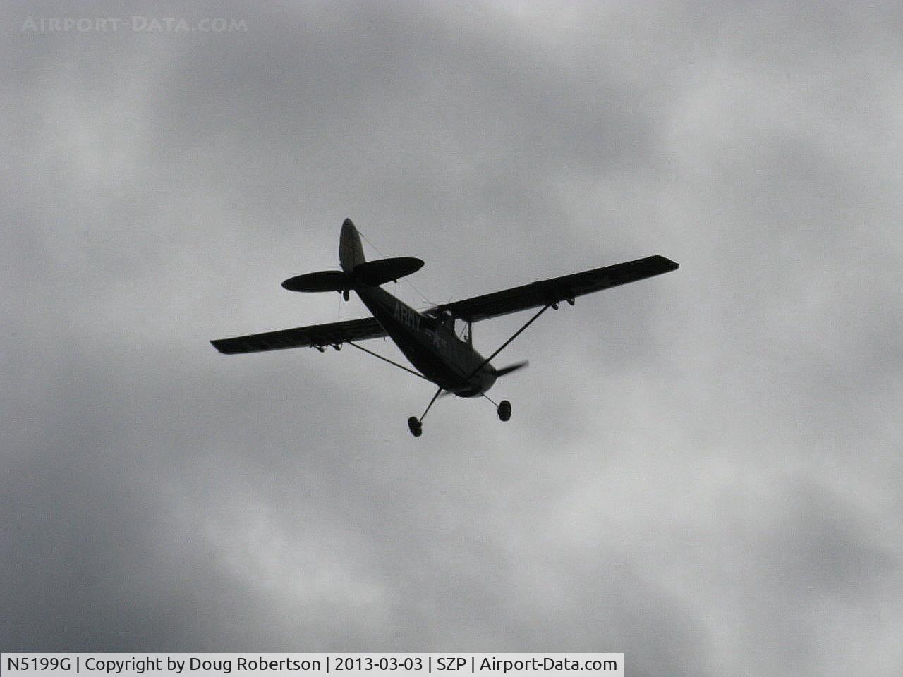 N5199G, 1953 Cessna 305A C/N 22118, 1953 Cessna 305A O-1 BIRD DOG, Continental O-470-11 213 Hp, takeoff climb Rwy 22