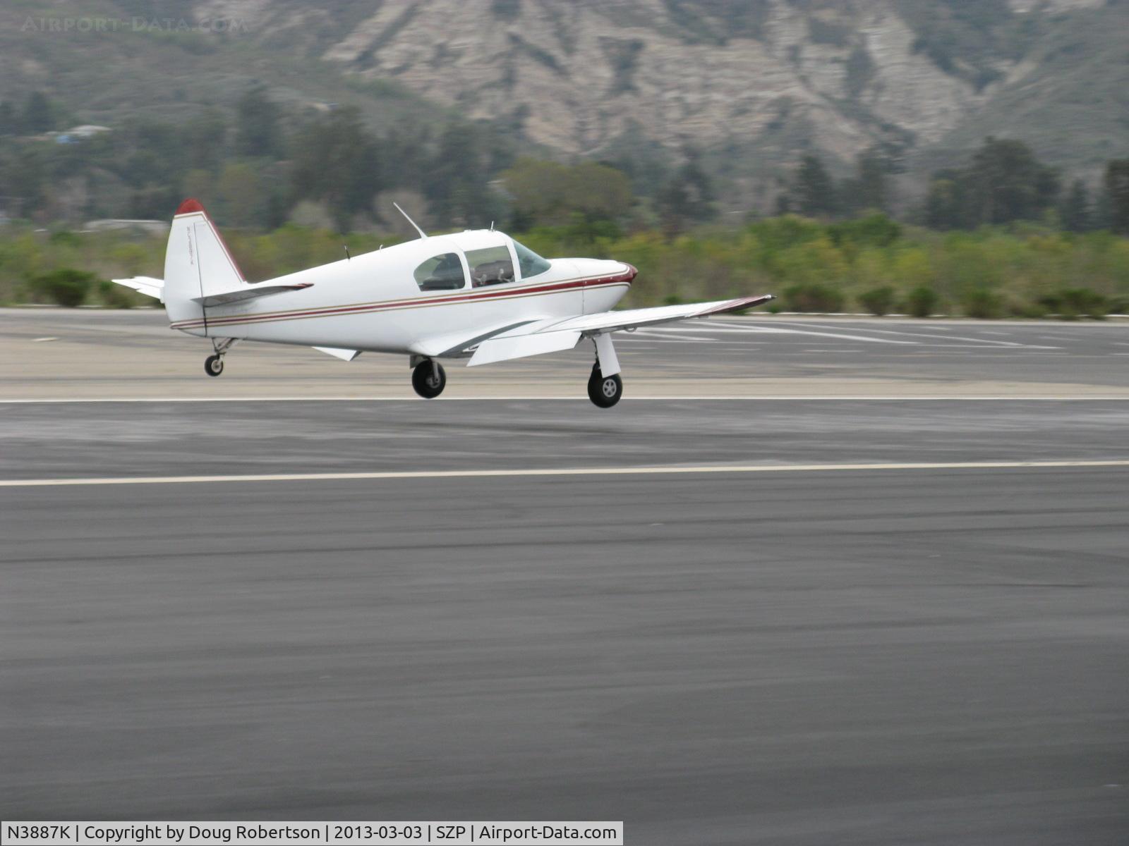 N3887K, 1948 Globe GC-1B Swift C/N 3587, 1946 Globe GC-1B SWIFT, Continental C125 125 Hp 6 cylinder, landing Rwy 22