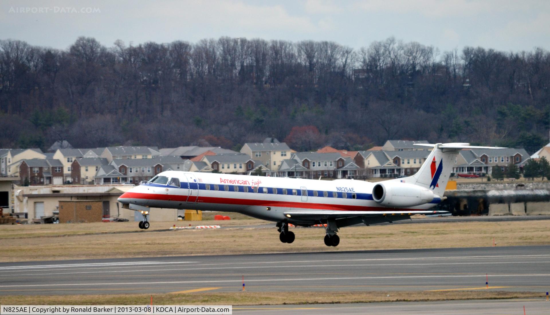 N825AE, 2002 Embraer ERJ-140LR (EMB-135KL) C/N 145589, Landing DCA