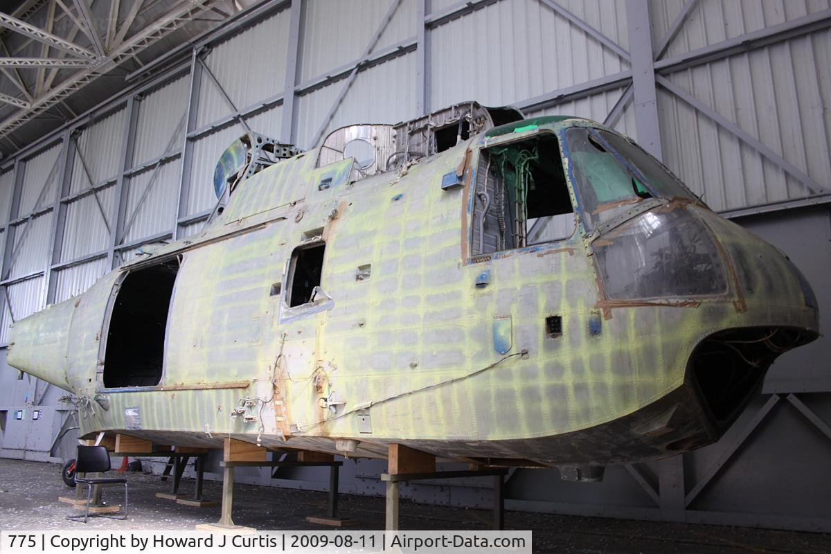 775, 1975 Westland Sea King Mk.47 C/N WA824, At the Air Engineering & Survival School, Gosport, Hampshire. Ex Egyptian Air Force, in store.