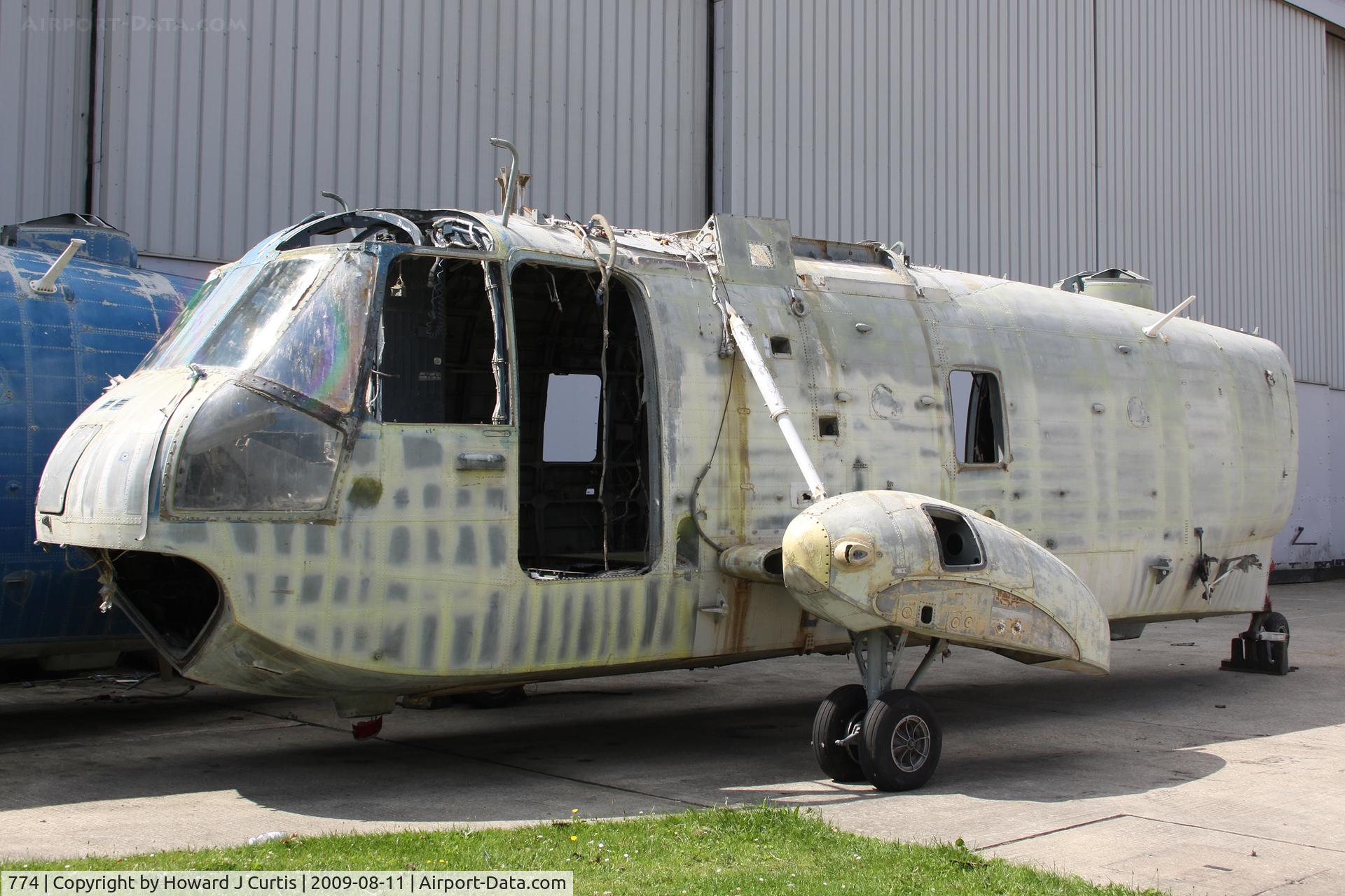 774, 1975 Westland Sea King Mk.47 C/N WA822, At the Air Engineering & Survival School, Gosport, Hampshire. Ex Egyptian AF.