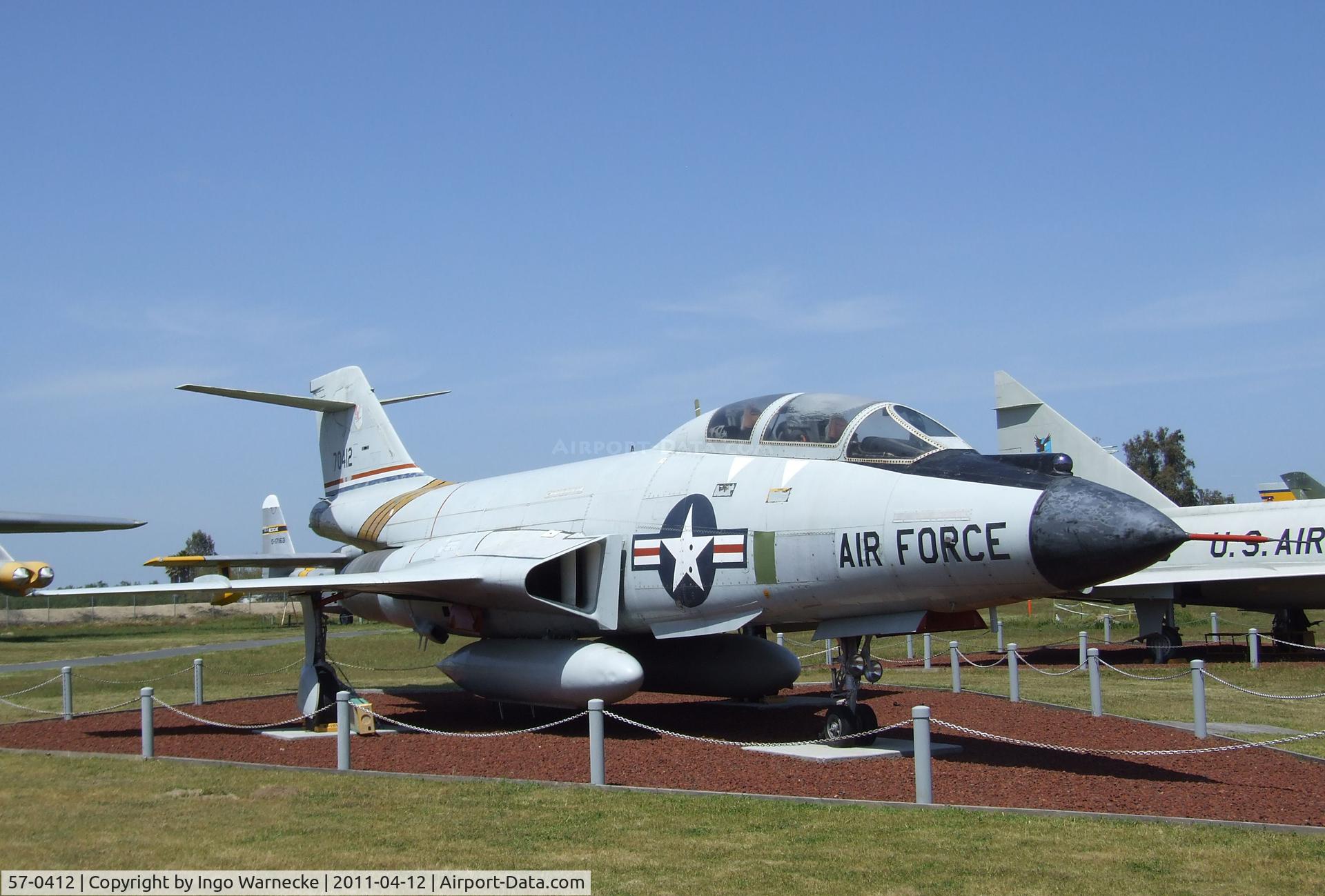 57-0412, 1957 McDonnell F-101B Voodoo C/N 590, McDonnell F-101B Voodoo at the Castle Air Museum, Atwater CA